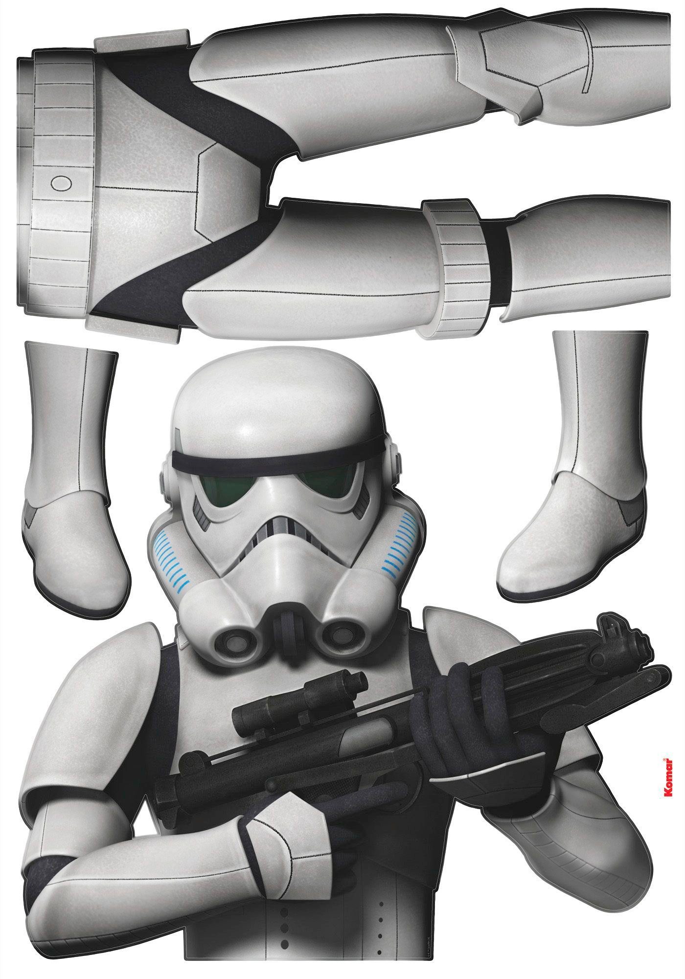 komar wandfolie star wars stormtrooper (4-delig) wit