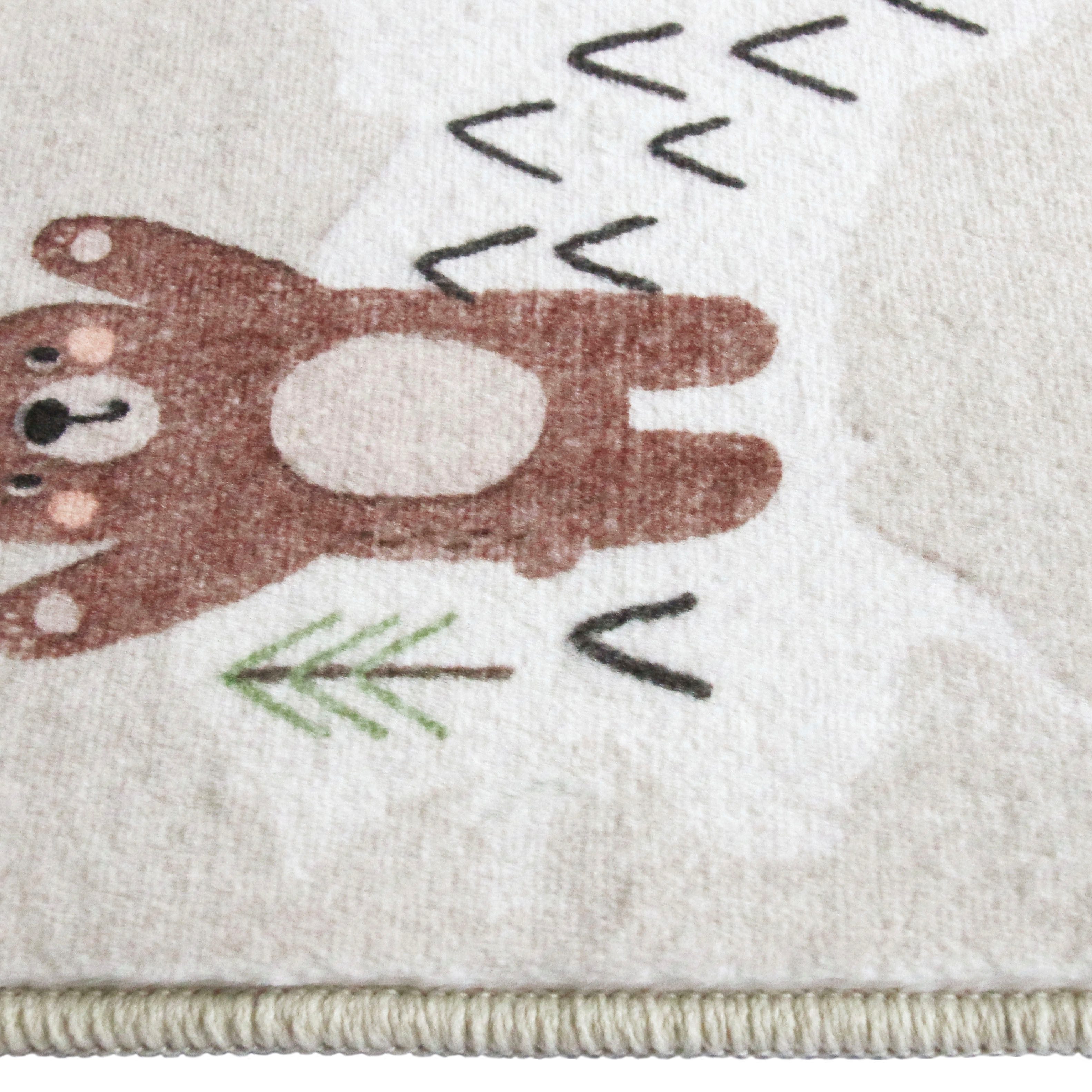 my home Kindervloerkleed Wereldkaart Dieren, zacht, modern ontwerp, kinderkamer, 2 kleurvarianten
