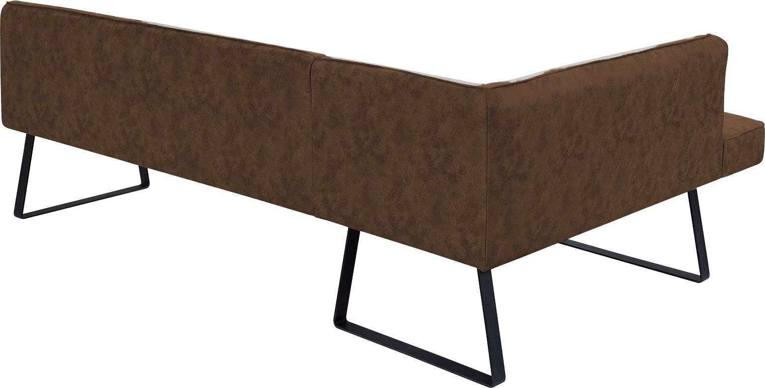 exxpo - sofa fashion Hoekbank Americano met opstaande naad en metalen poten, bekleding in verschillende kwaliteiten