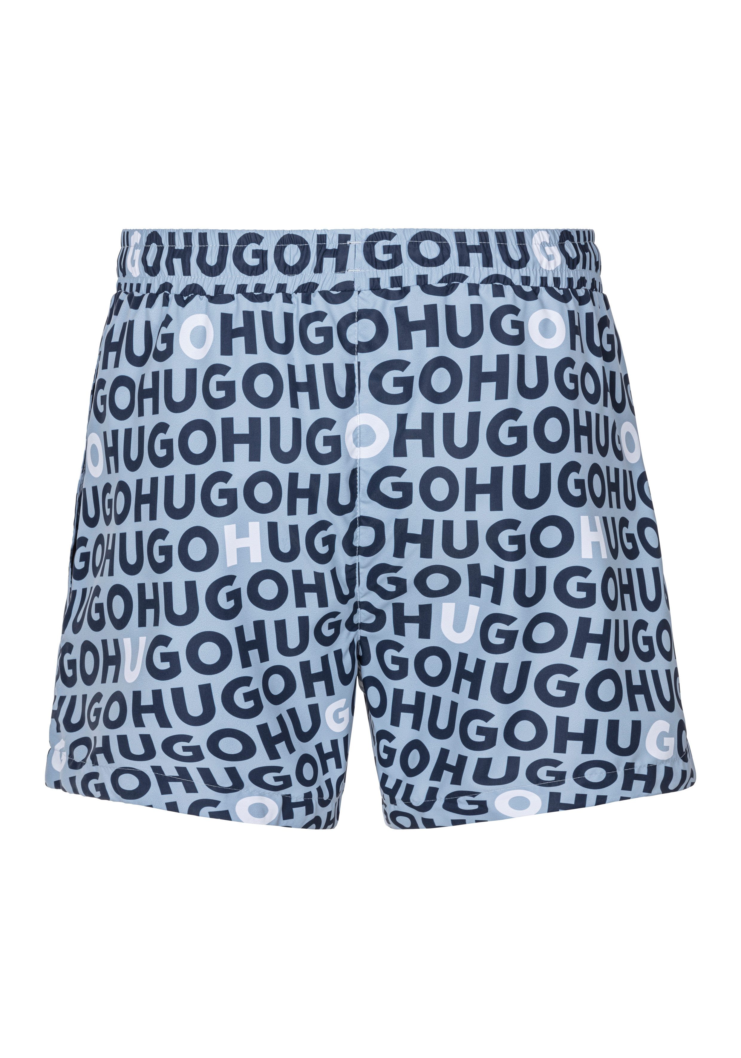 HUGO underwear Zwembroek Tortuga met allover logo-tekst