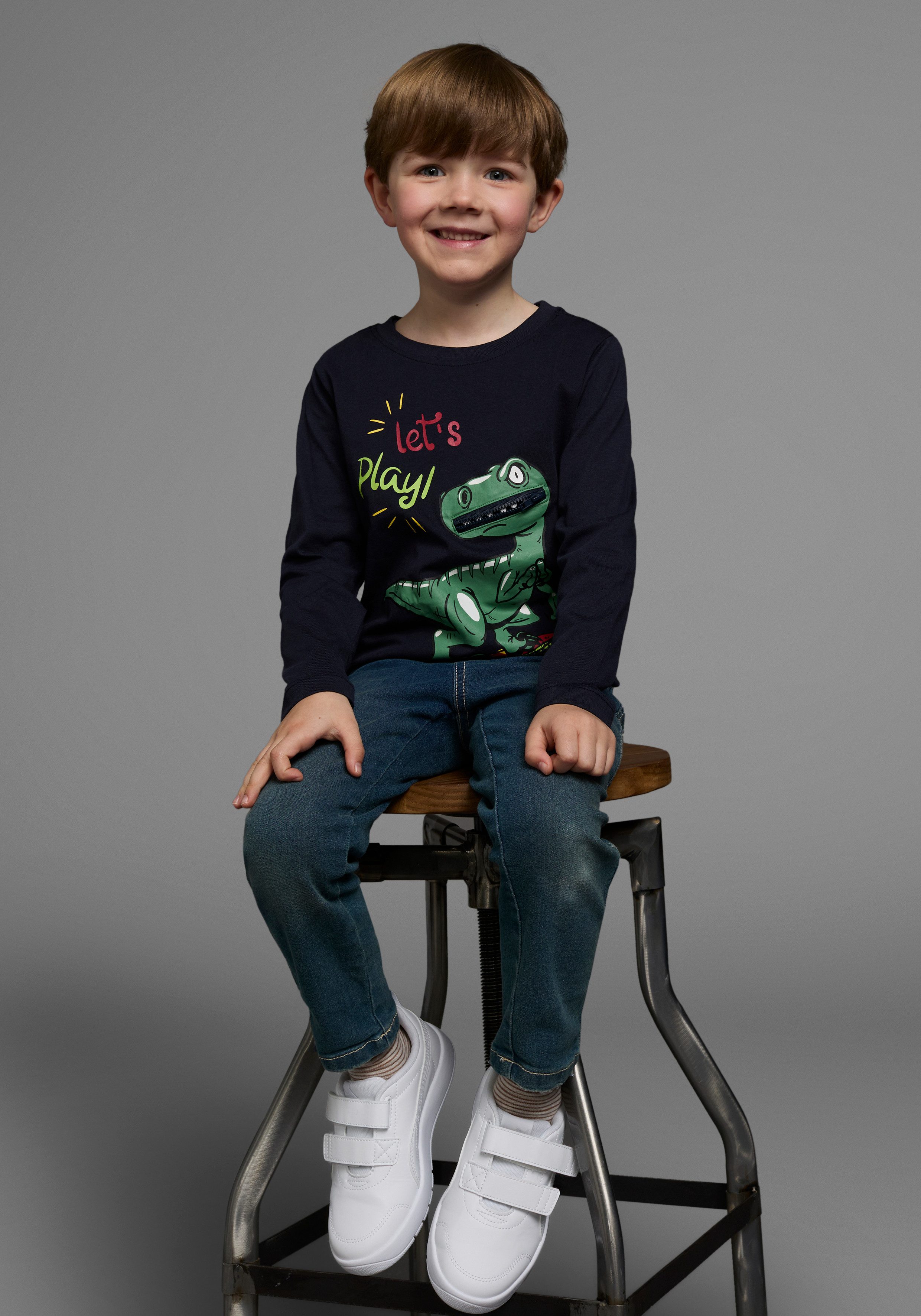 KIDSWORLD Shirt met lange mouwen LET´S PLAY Lange mouwen, basic stijl, van katoen