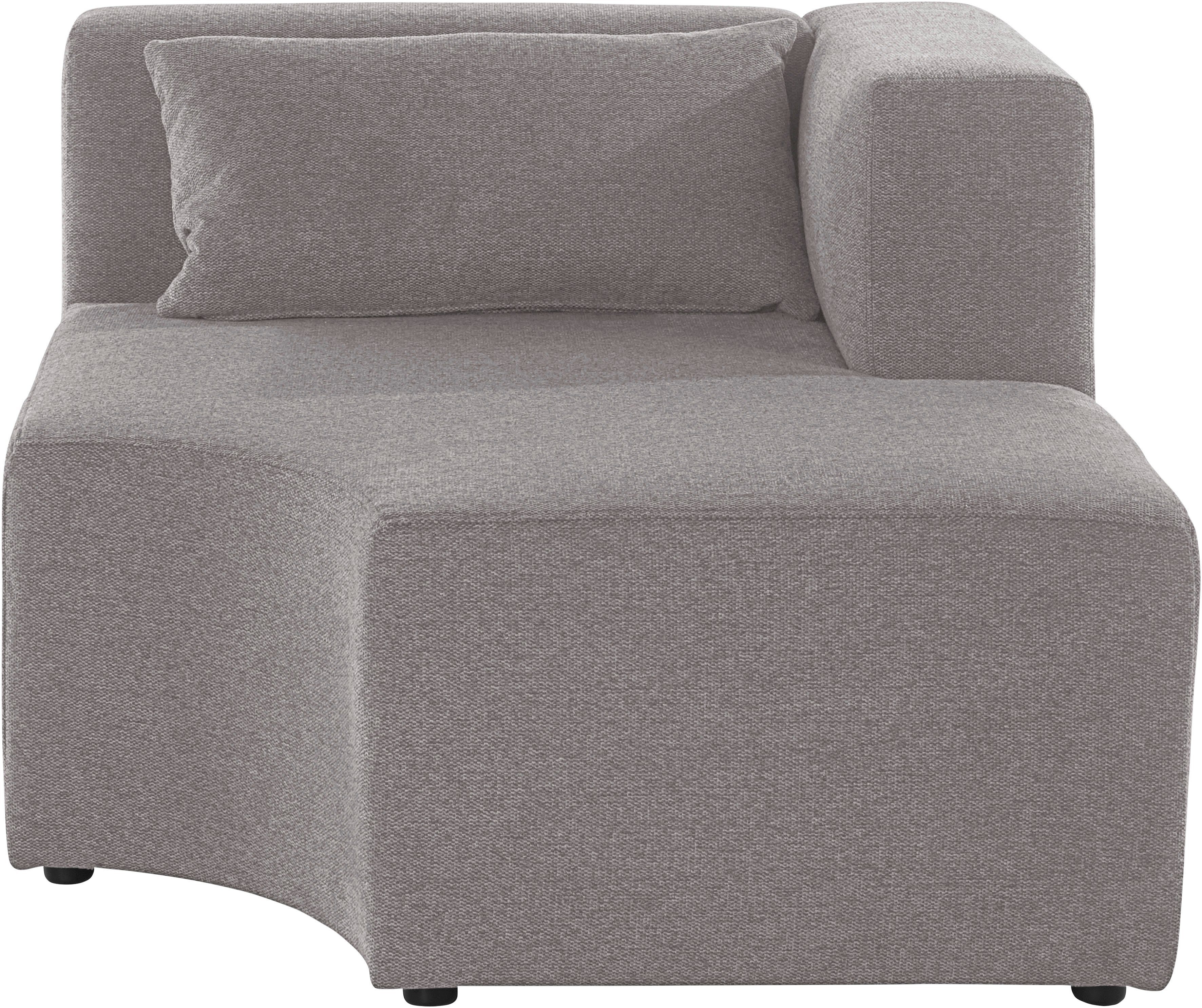 Leonique Ottomane Alexane Module voor zelf samenstellen, vele stofkwaliteiten en kleuren grijs, chaise longues, Ottomane rechts