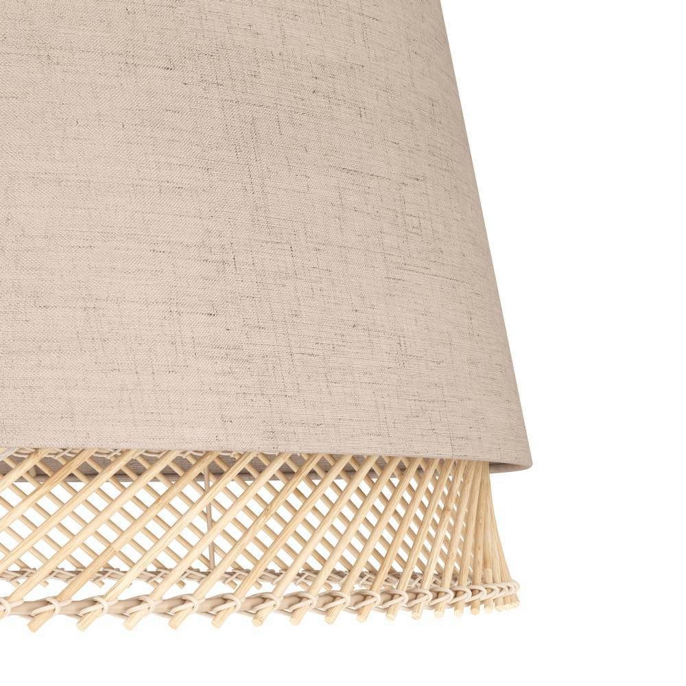EGLO Staande lamp TABLEY Vloerlamp, metaal in zwart, bamboe en linnen, E27 fitting, 150 cm (1 stuk)