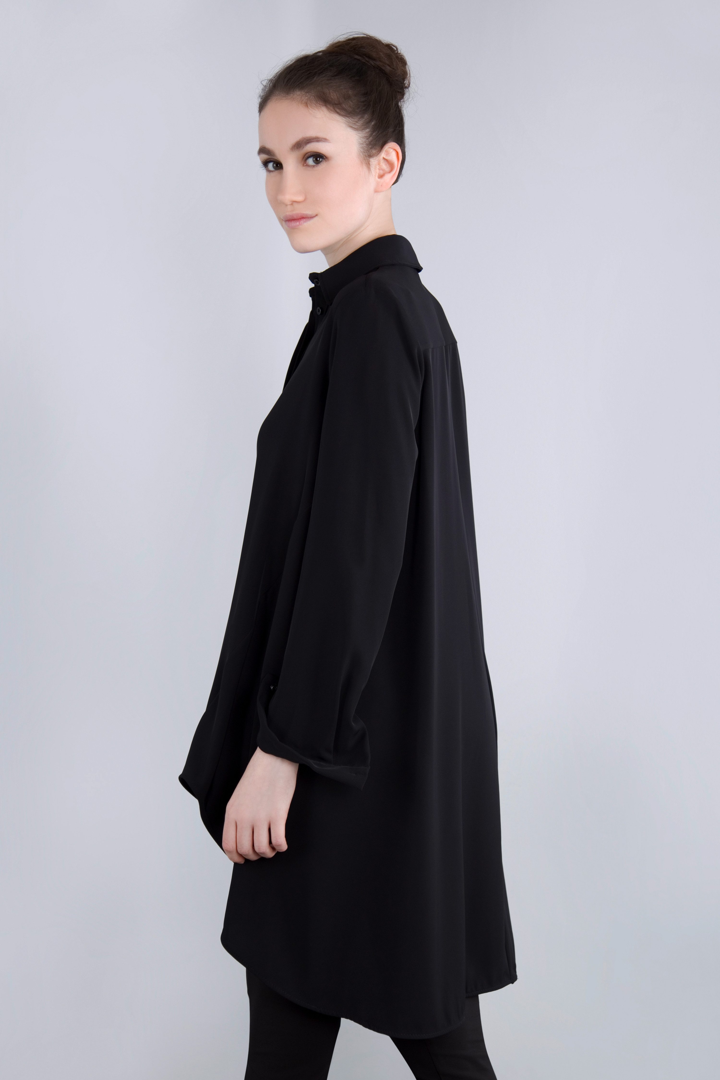 IMPERIAL Klassieke blouse IMP-C ED3BEW soepele voor kort, achter lang-blouse