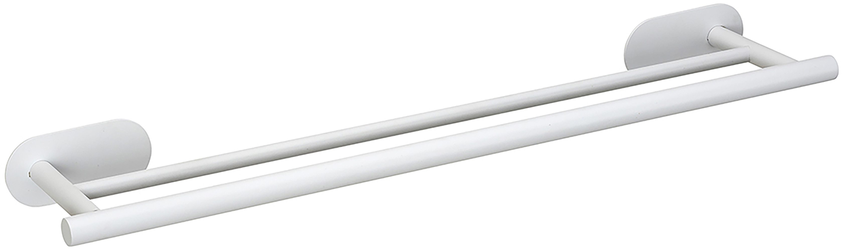 WENKO Dubbele handdoekhouder Turbo-Loc® model Duo Orea van roestvrij staal, bevestiging zonder boren, 60 cm