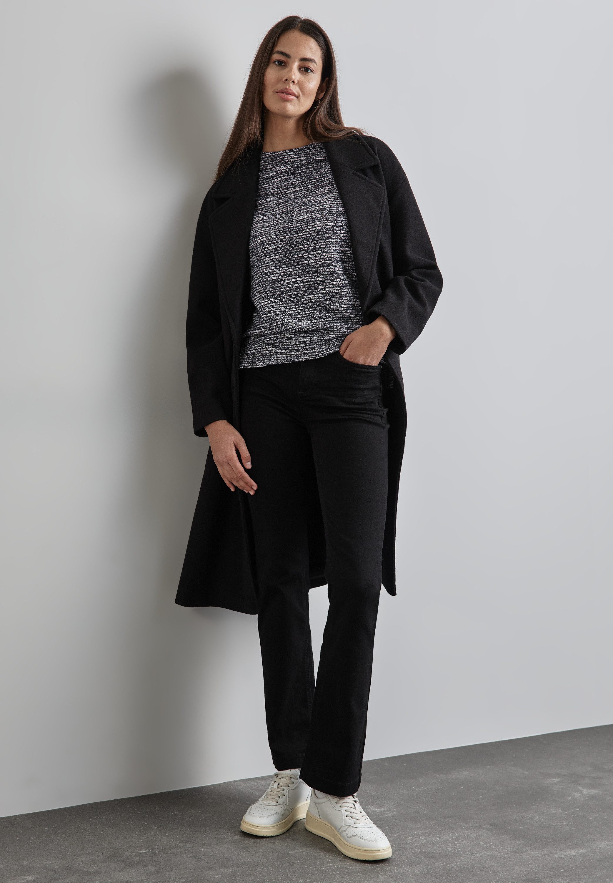 STREET ONE Shirt met 3 4 mouwen met bouclé structuur