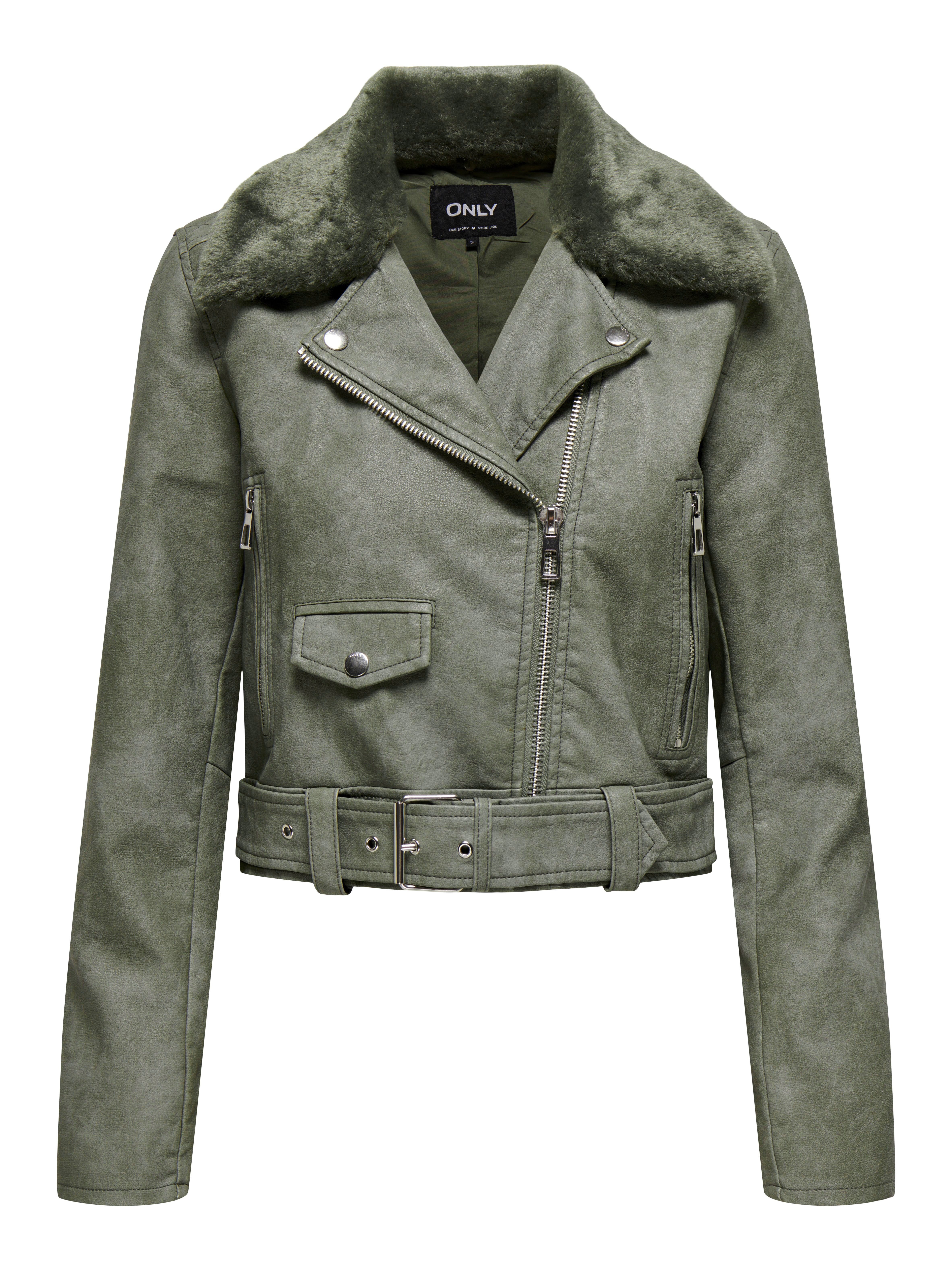 Only Imitatieleren jack ONLMACY WASHED BIKER CC OTW