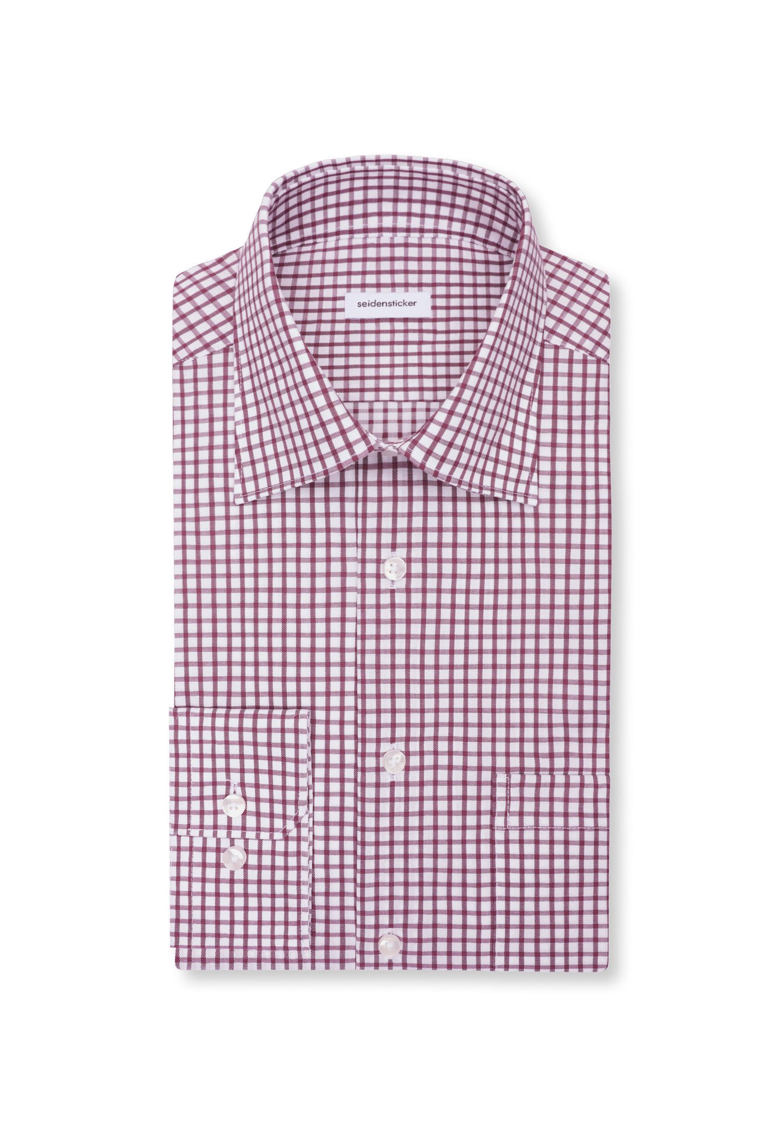 seidensticker Businessoverhemd Zwarte roos Regular 1/1 Bedekte Button-Down-kraag ruit