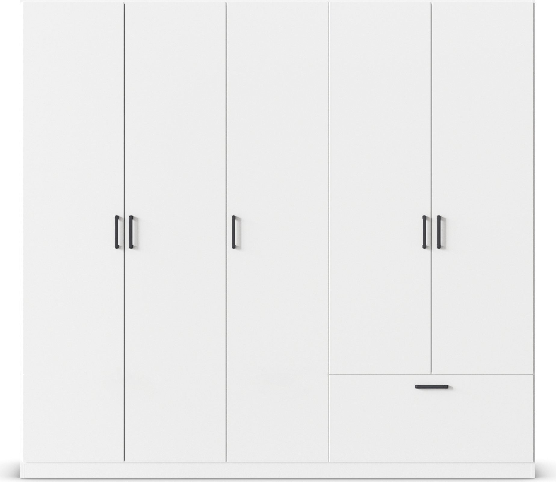 rauch Draaideurkast Kledingkast kast garderobe waskast BARI met lades aan de buitenkant, moderne greep in grijs metallic made in germany