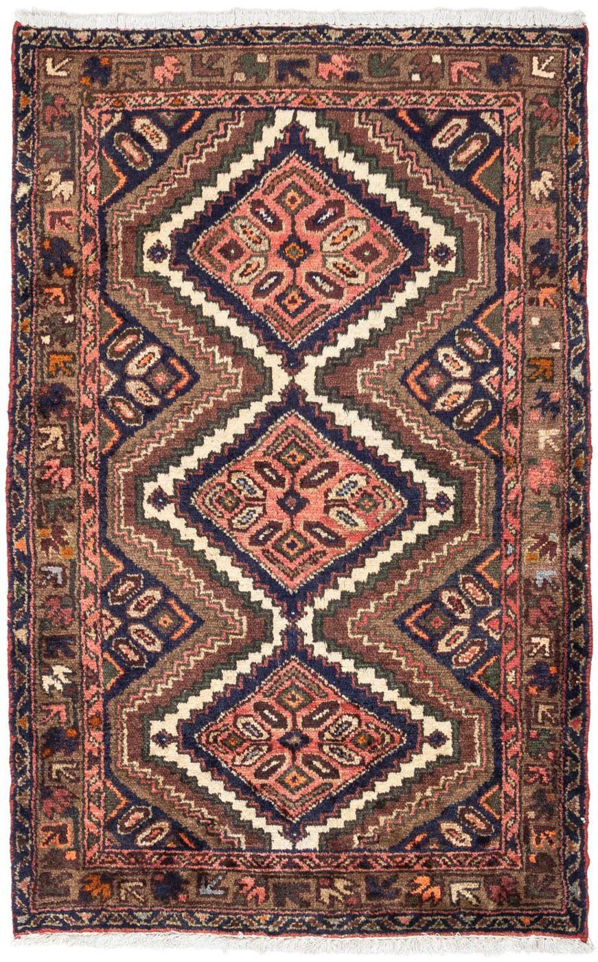 morgenland Wollen kleed Hamadan medaillon rosso chiaro 120 x 73 cm Handgeknoopt