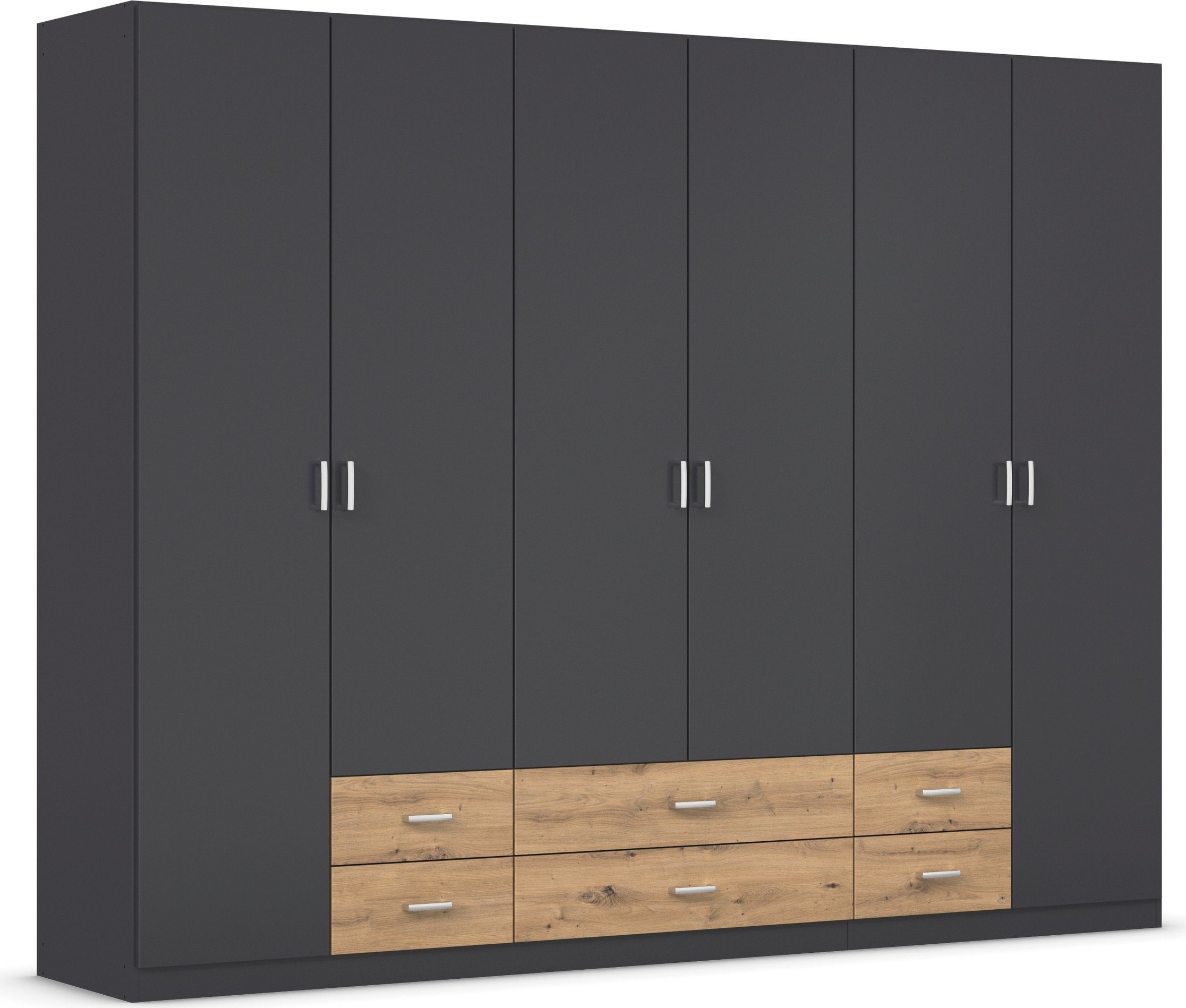 rauch Draaideurkast Kledingkast kast garderobe linnenkast GAMMA in 3 breedtes met 6 lades, in eenvoudig design topseller made in germany