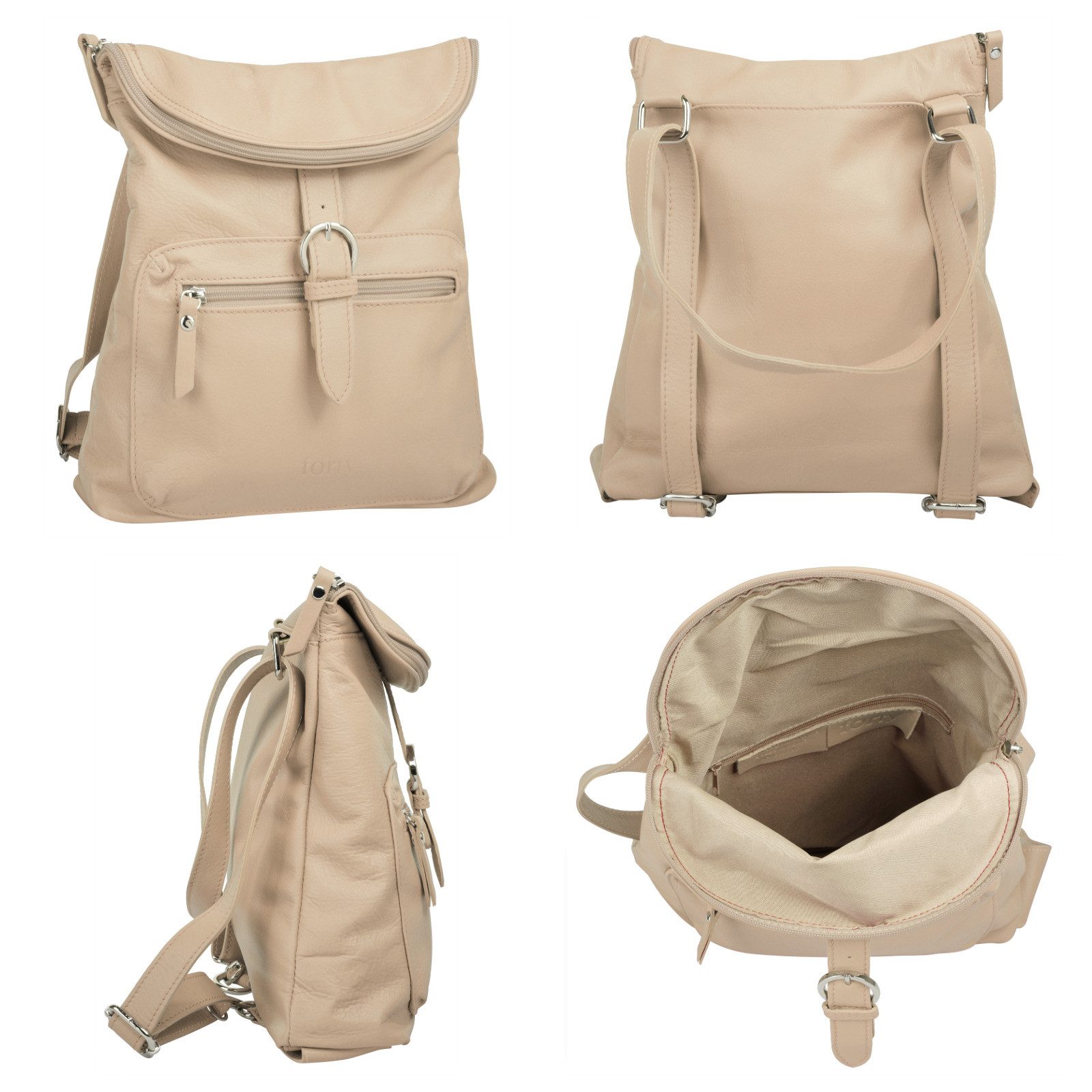 Forty Degrees Rugzak echt leer, made in italy