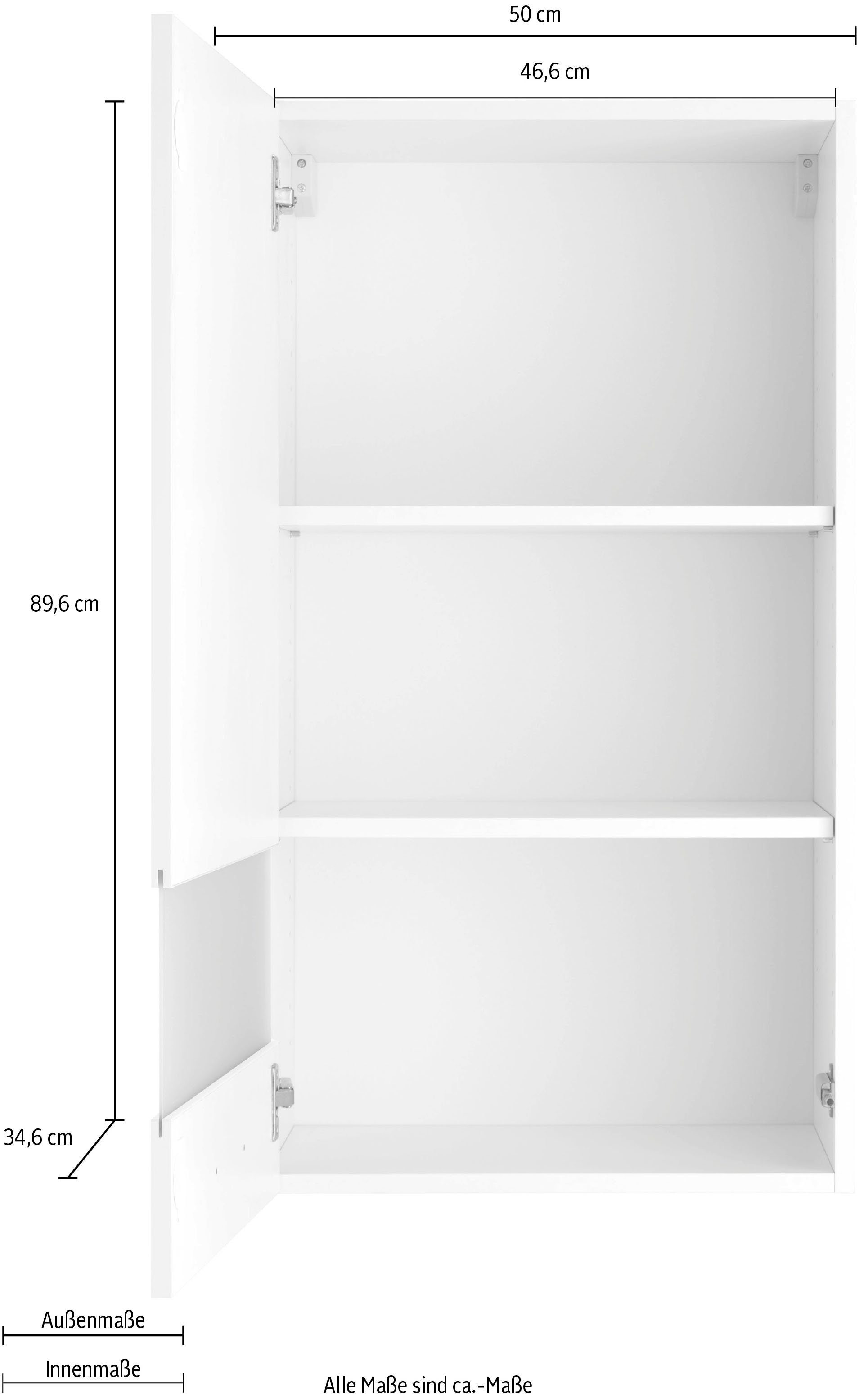 OPTIFIT Hangend kastje met glasdeur Roth Breedte 50 cm, 89,6 cm hoog