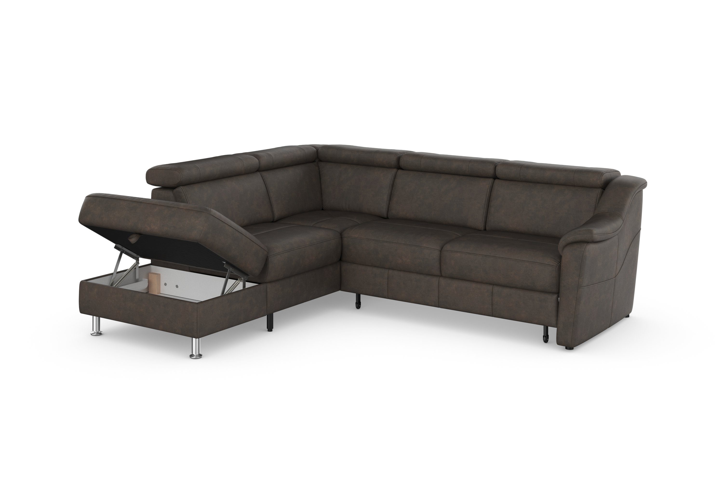 sit&more Hoekbank Freetown L-vorm met verstelbare hoofdsteun en comfortabele binnenvering
