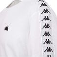 kappa t-shirt authentic grenner met hoogwaardige jacquard logoband aan de mouwen wit