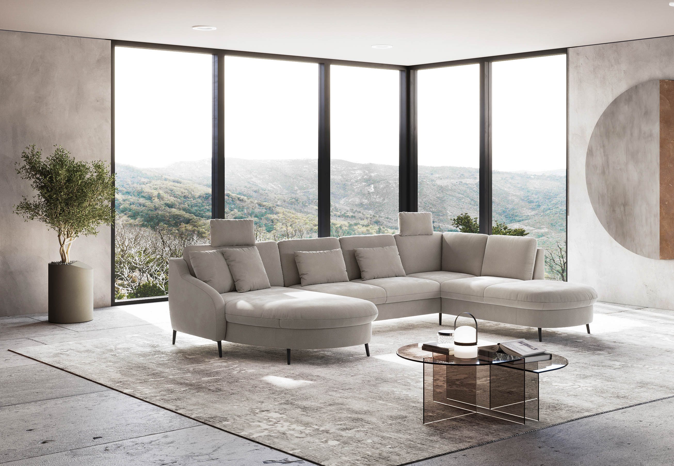 sit&more Zithoek Soul U-model optioneel met bed en bedlade