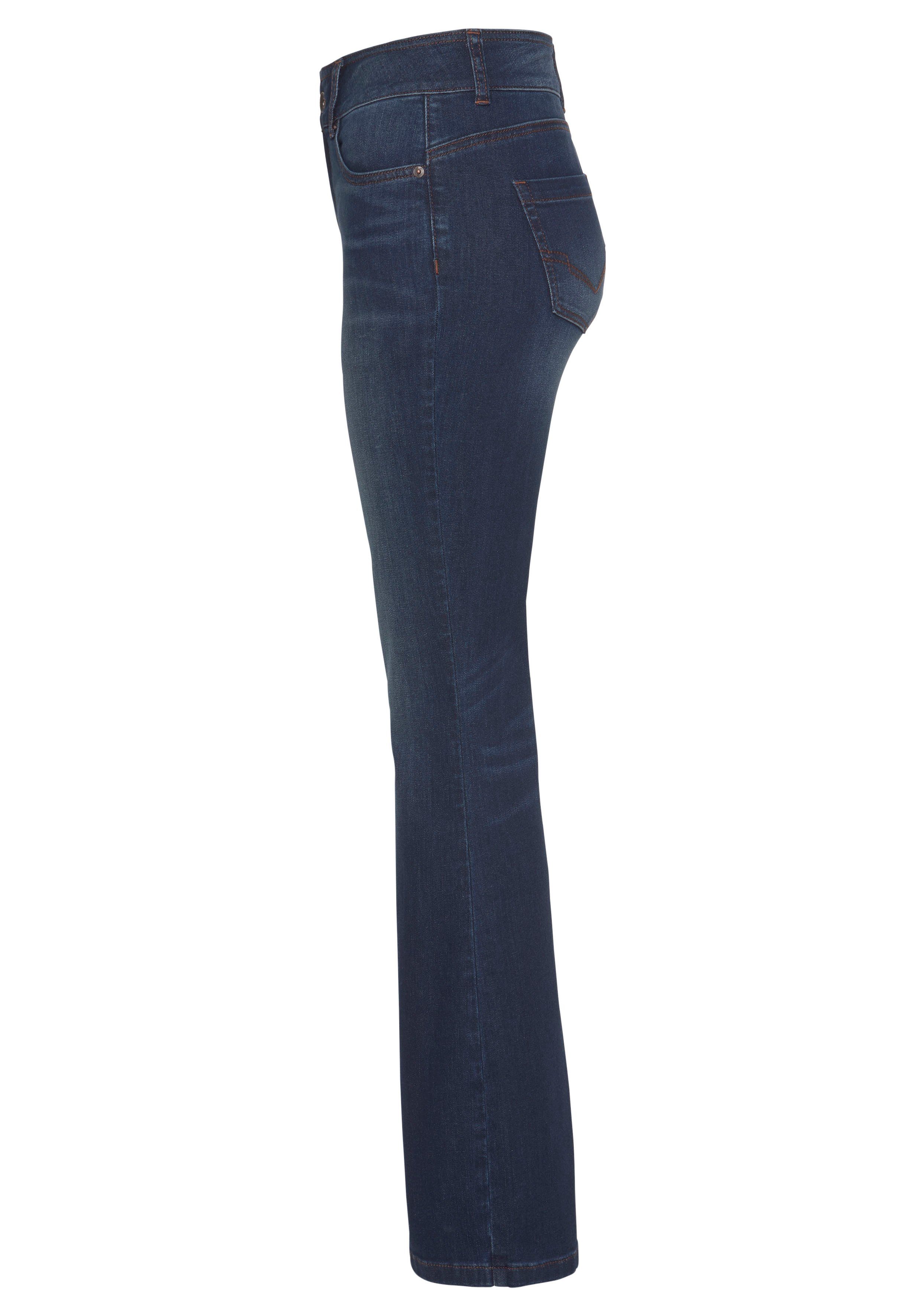 H.I.S Bootcut jeans High waist hoge taille, bootcut, met used-effecten, ook in lange maten