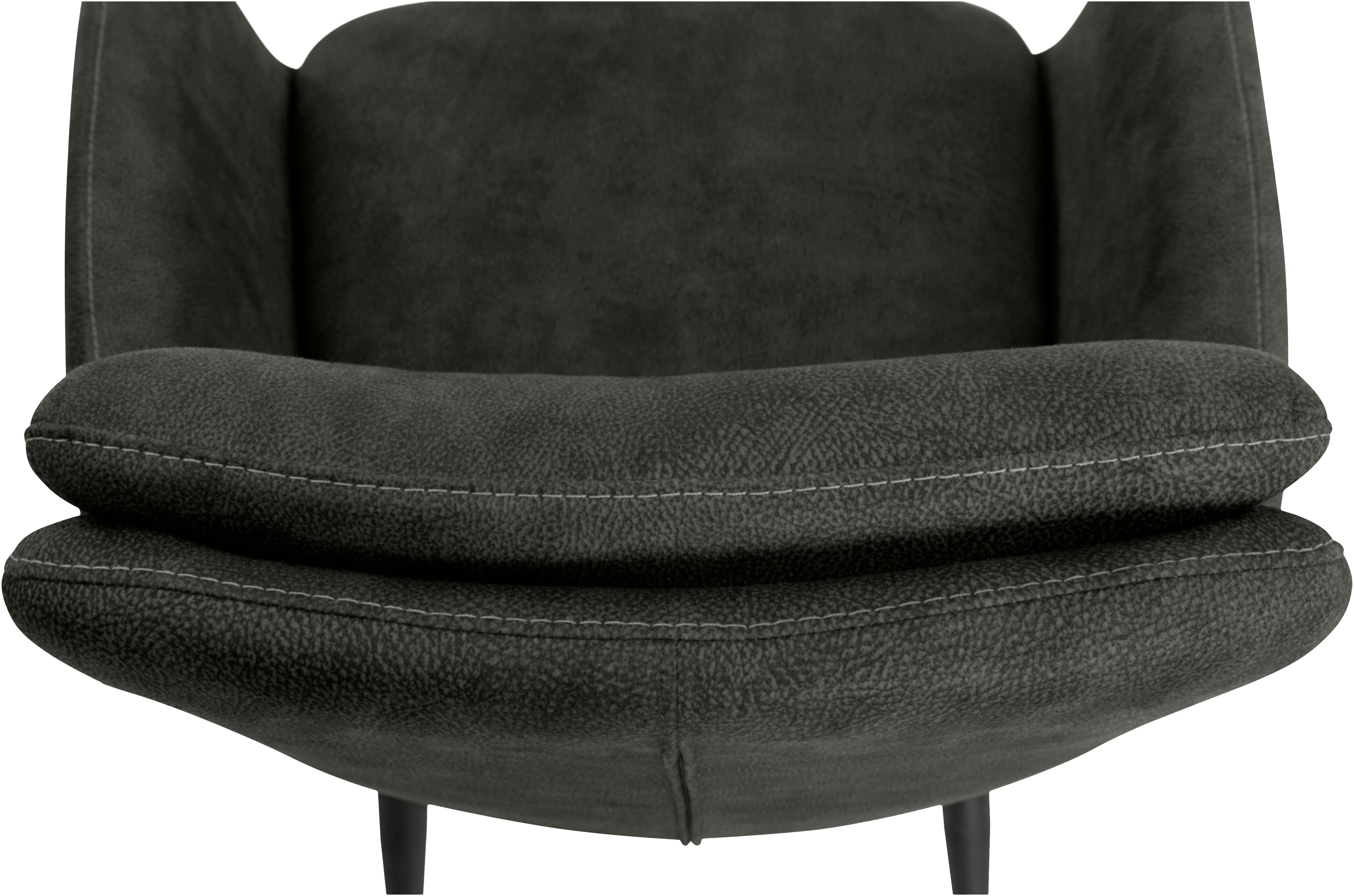 OMG Design Stoel met armleuningen Bailey Schalenstoel, eetkamerstoel, onderhoudsvriendelijke bekleding