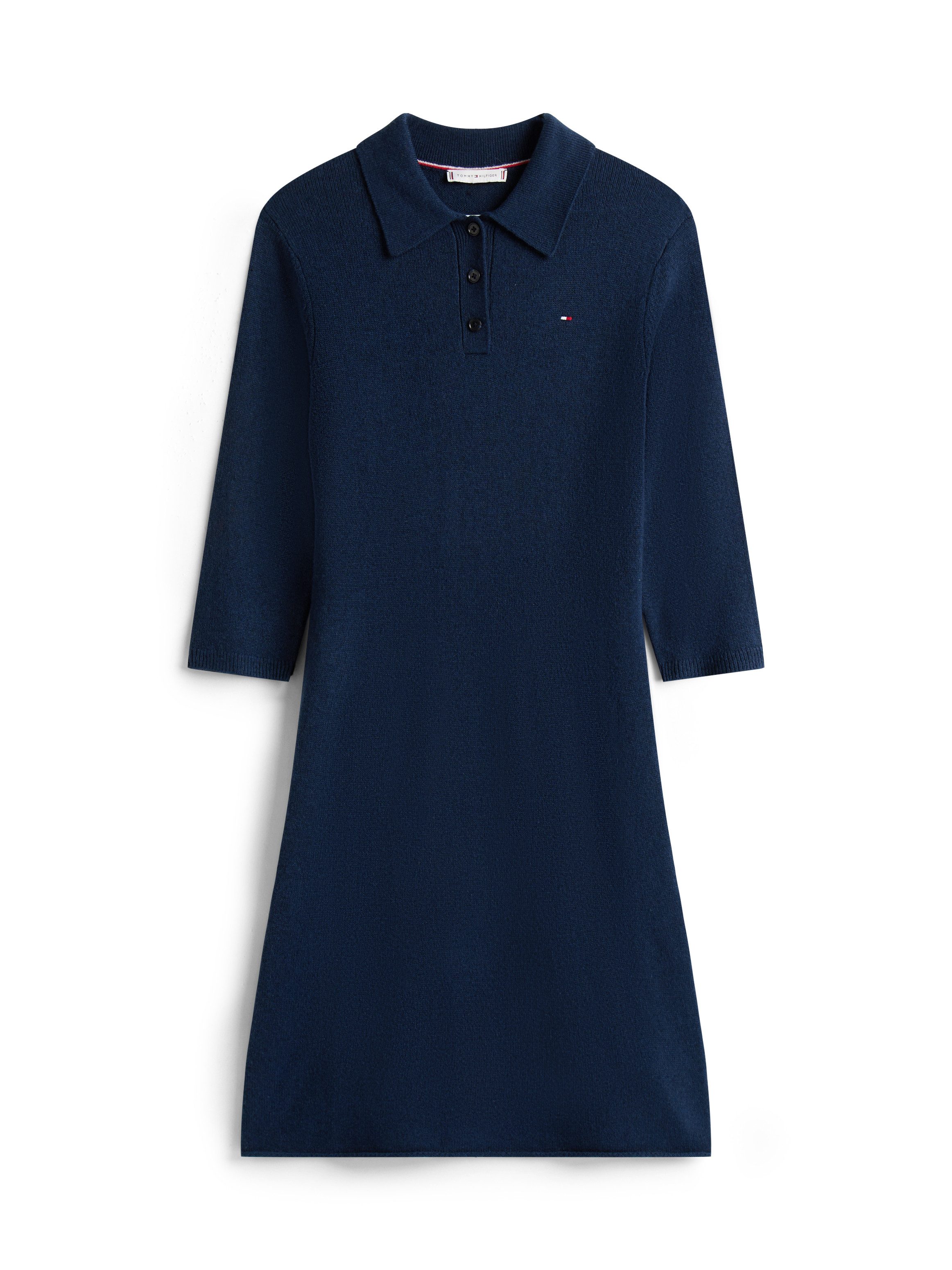 Tommy Hilfiger Gebreide jurk SOFT WOOL HALF SL F&F POLO DRESS