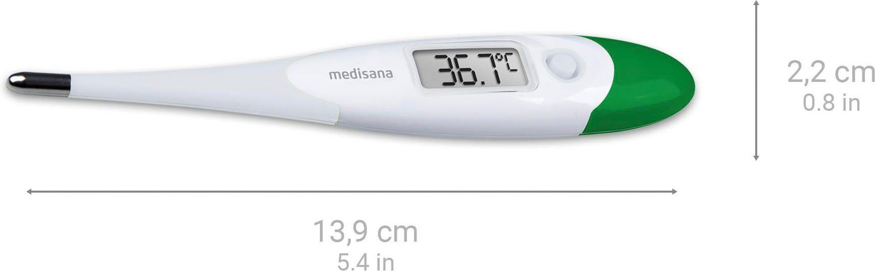 Medisana Koortsthermometer TM 700 oraal, axillair, rectale meting met flexibele punt, waterdicht