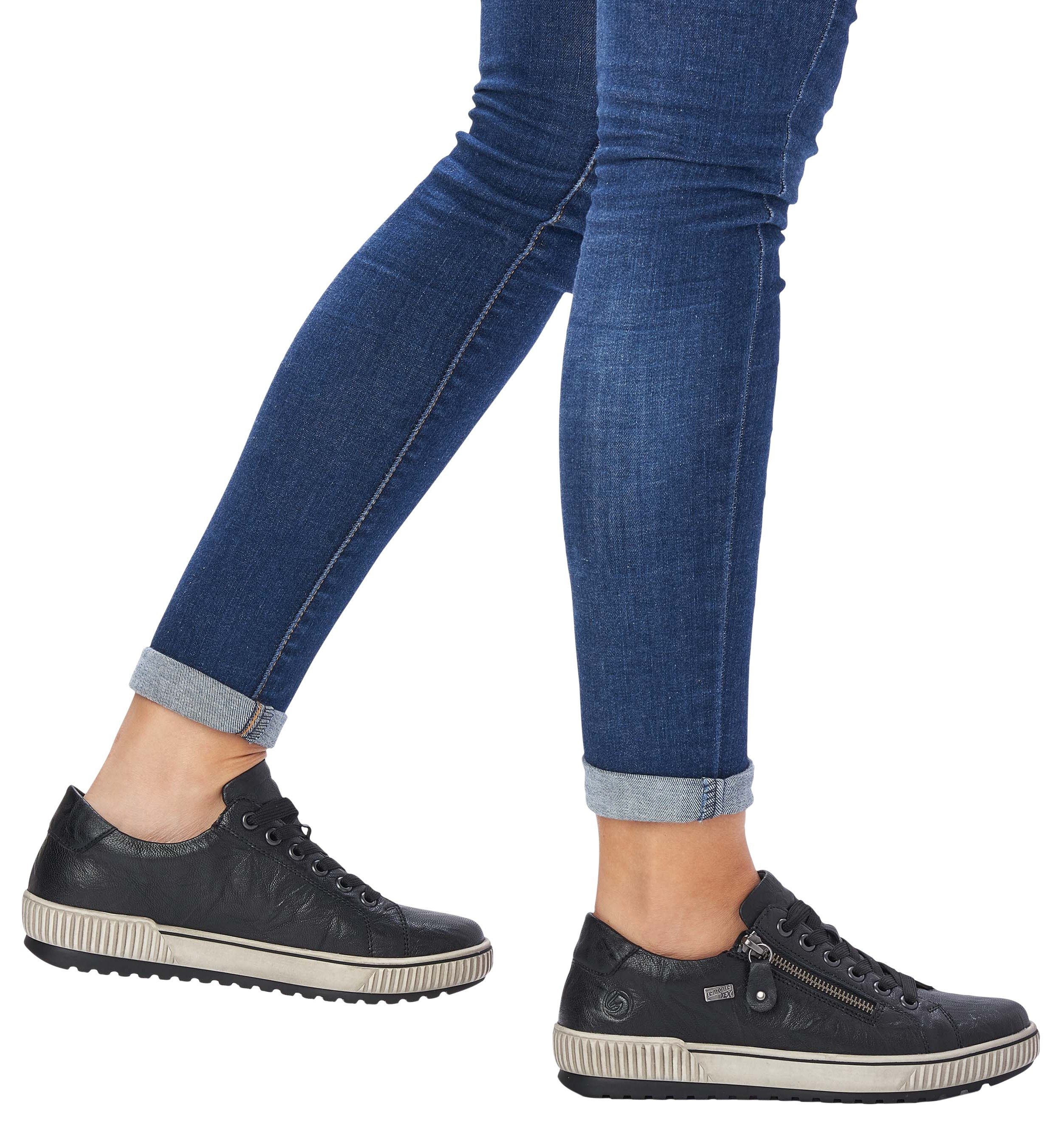 Remonte Plateausneakers vrijetijdsschoen, lage schoen, veterschoen met buitenrits