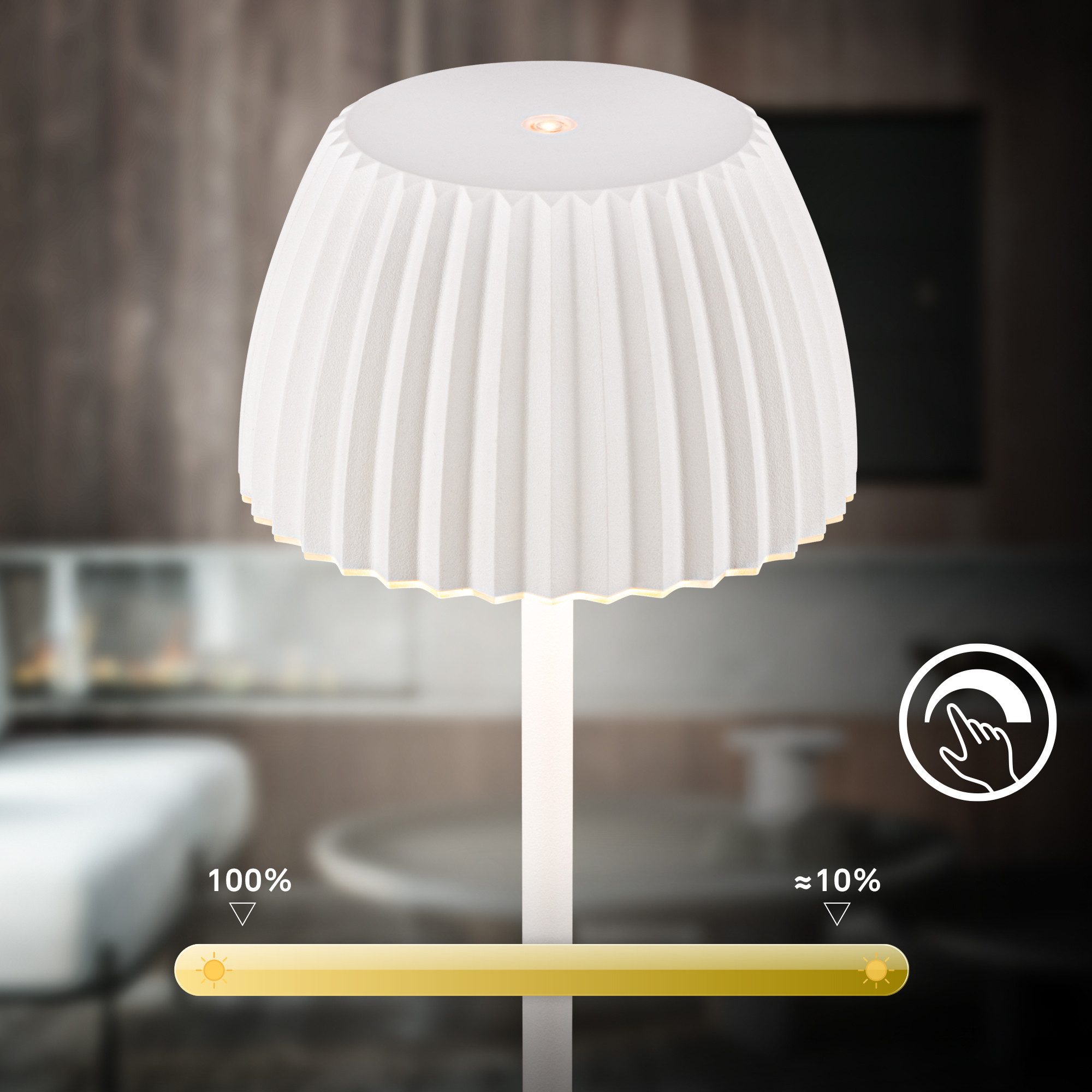 Briloner Leuchten Led-staande lamp Accu LED vloerlamp, wit