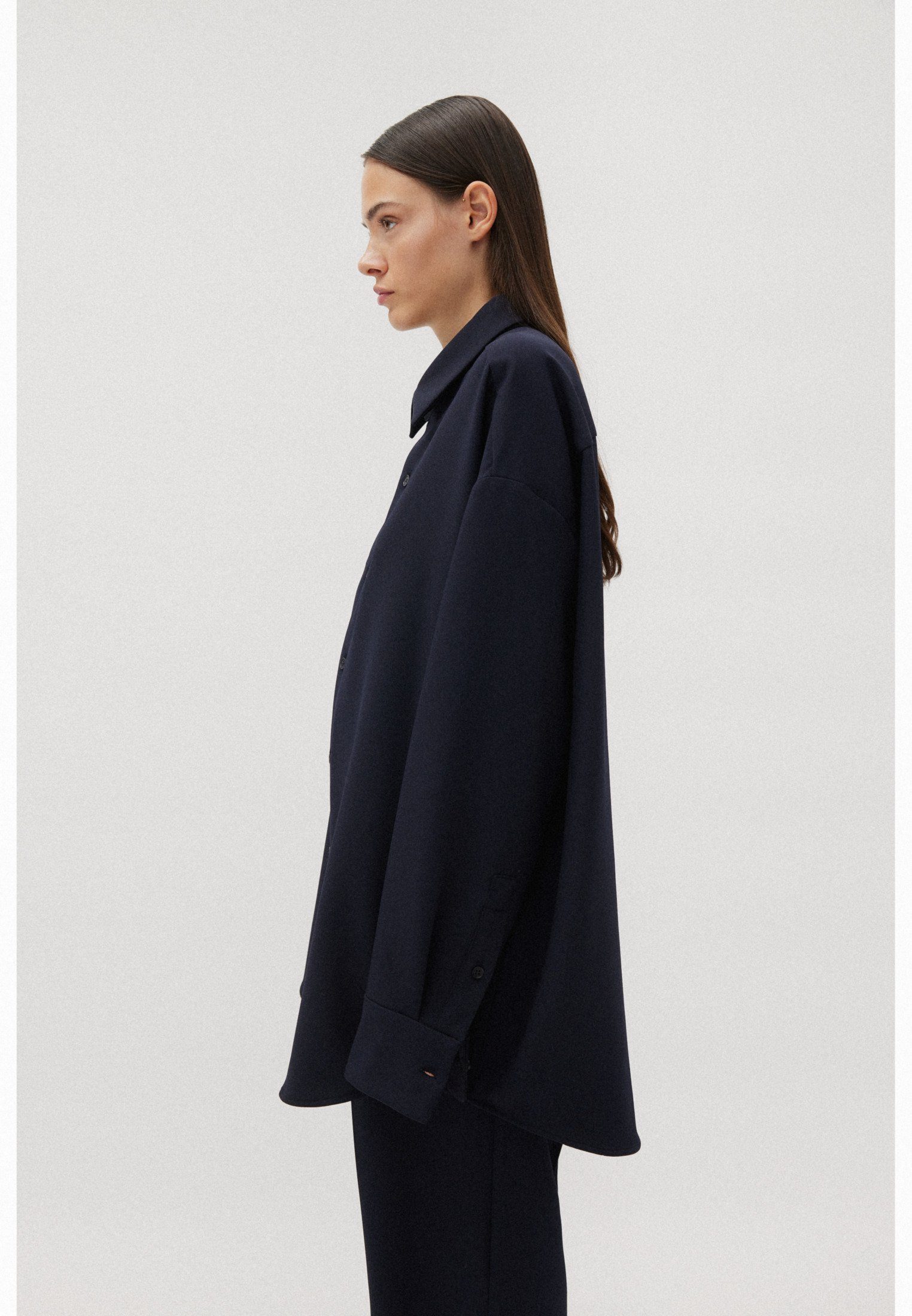 studio seidensticker Businessoverhemd Oversized langarm kentkraag effen