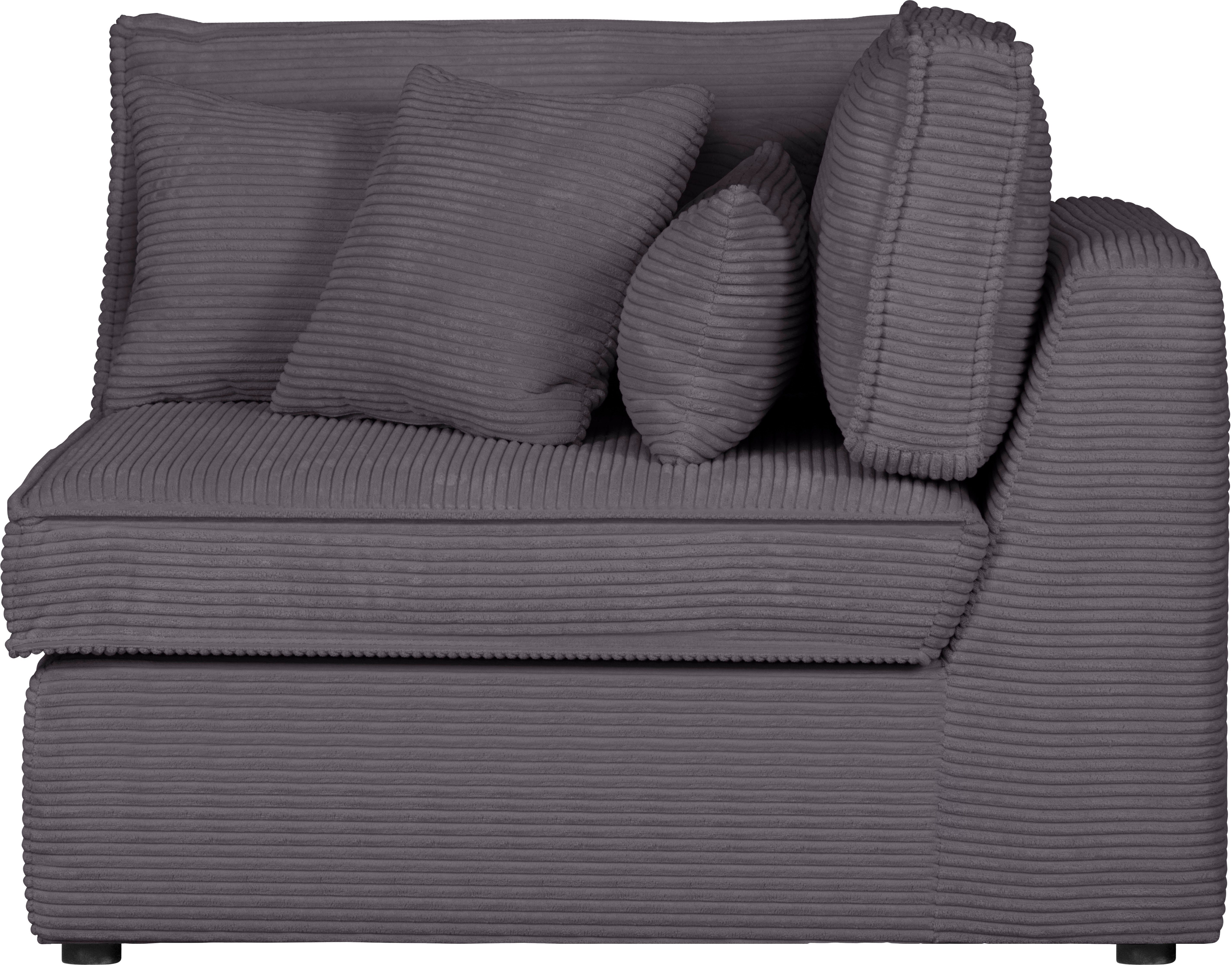 RAUM.ID Bank-hoekelement Florid Deel van een modulaire bank , stevig zitcomfort, ook in cord grijs, modulaire banken, Hoekelement links
