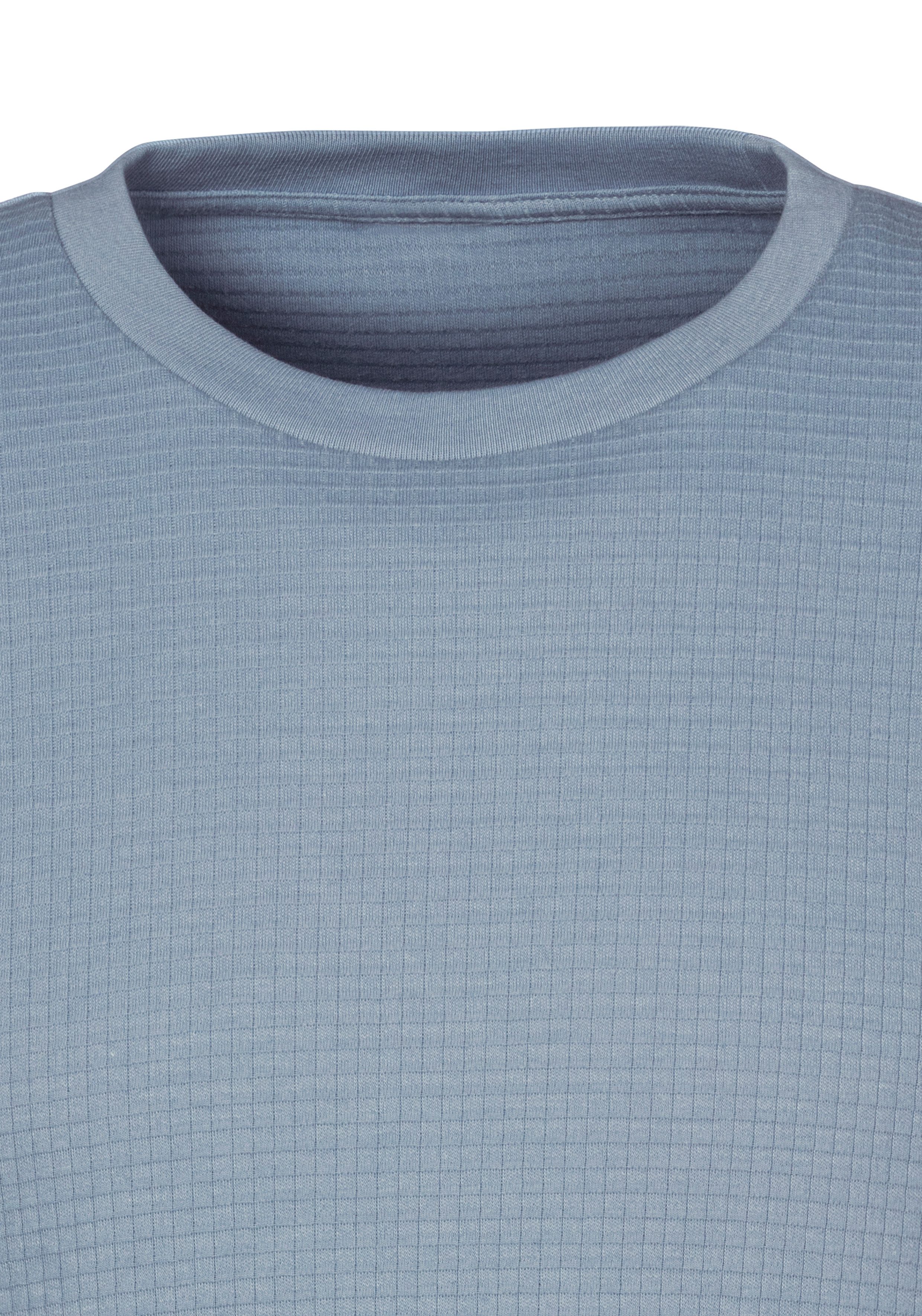 John Devin T-shirt Met structuur Rondhalsshirt met structuur van katoenmix
