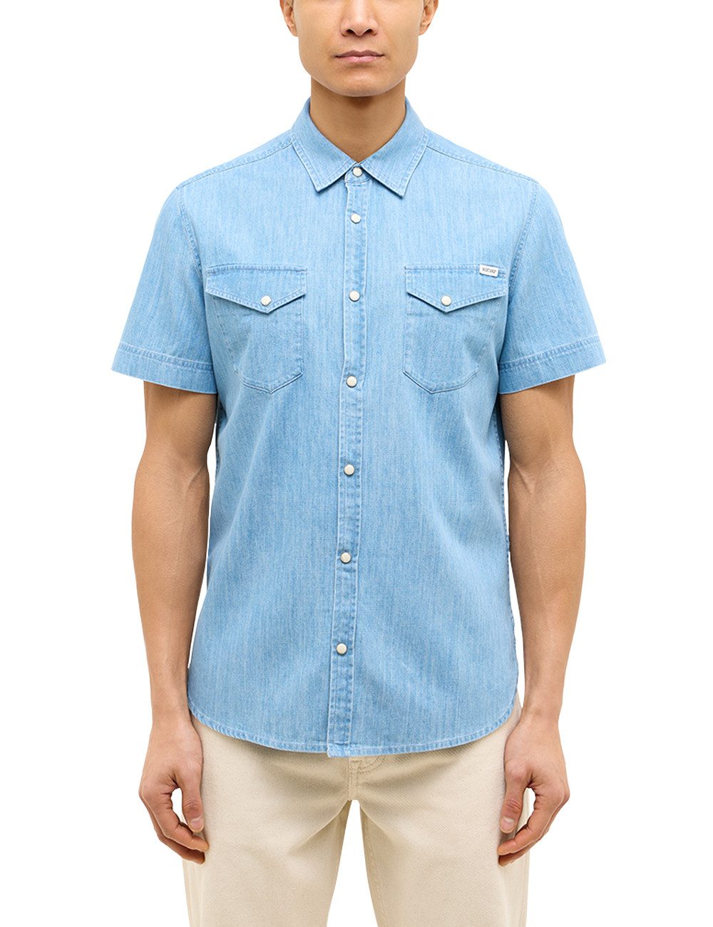MUSTANG Jeans overhemd Style Eloy heren denim overhemden maat XXL blauw
