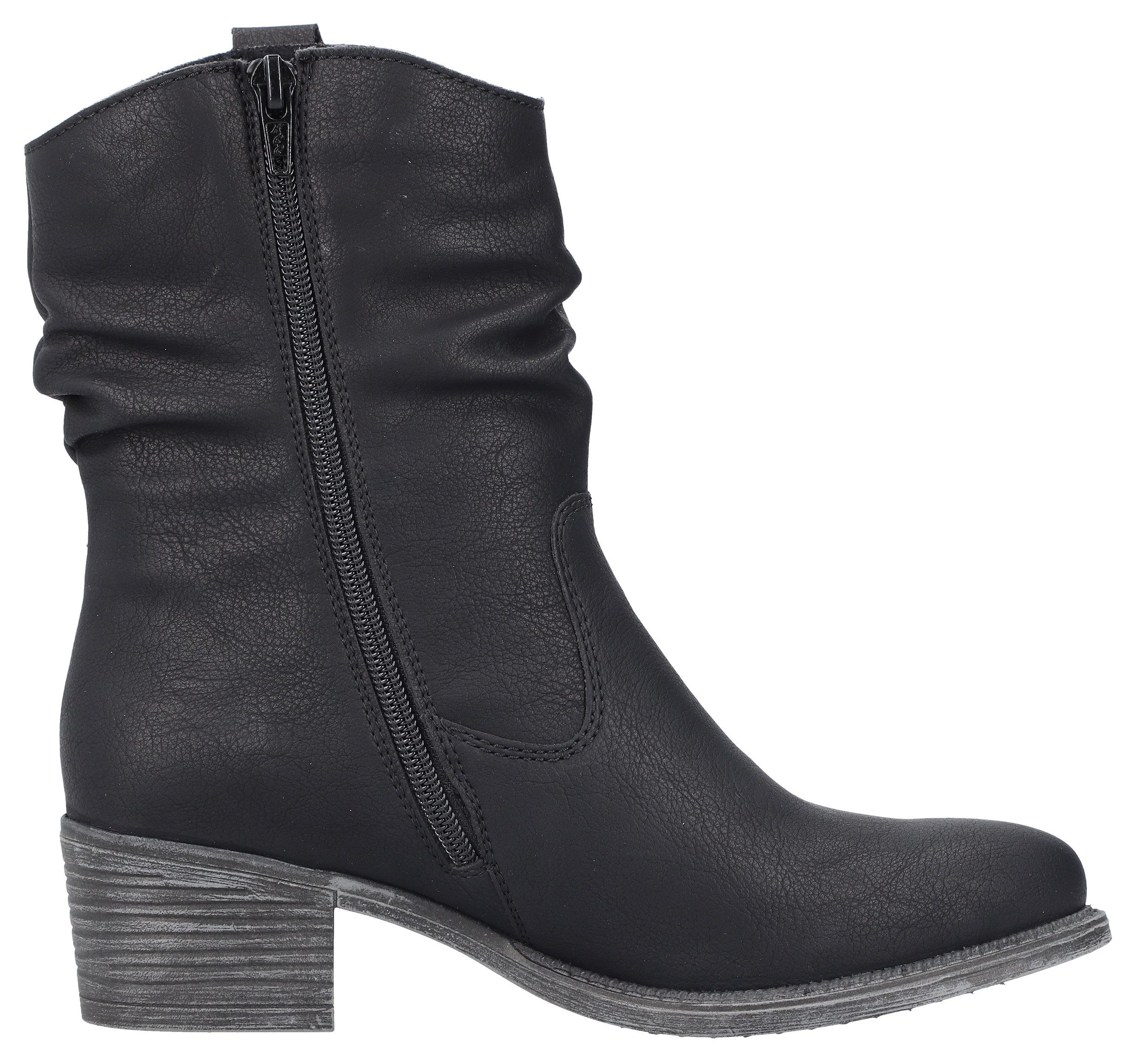 Rieker Cowboylaarsjes , cowboylaarzen, slouchy schacht, blokhak, met binnenrits