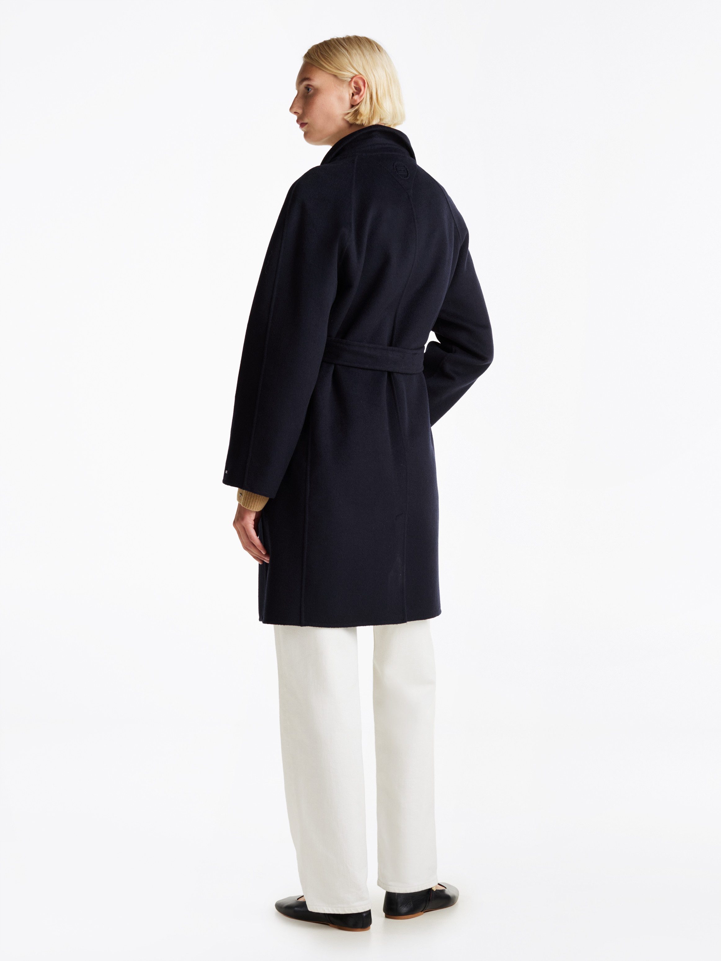 Tommy Hilfiger Korte jas REG DF WOOL BELTED COAT
