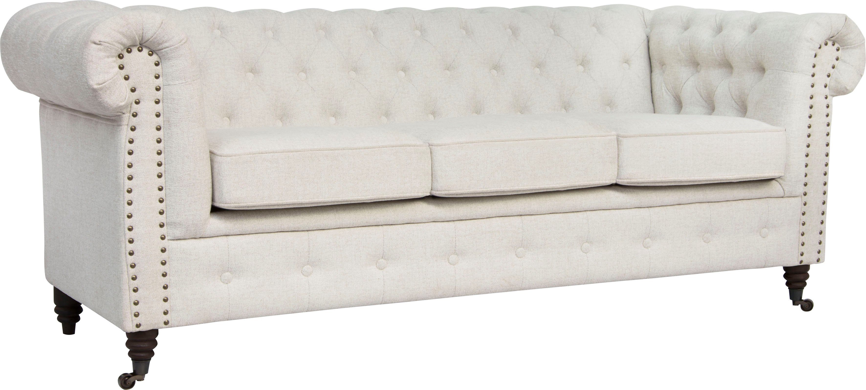 Home affaire Chesterfield-bank Aarburg luxueuze capitonnage en siernagels in chesterfield-design