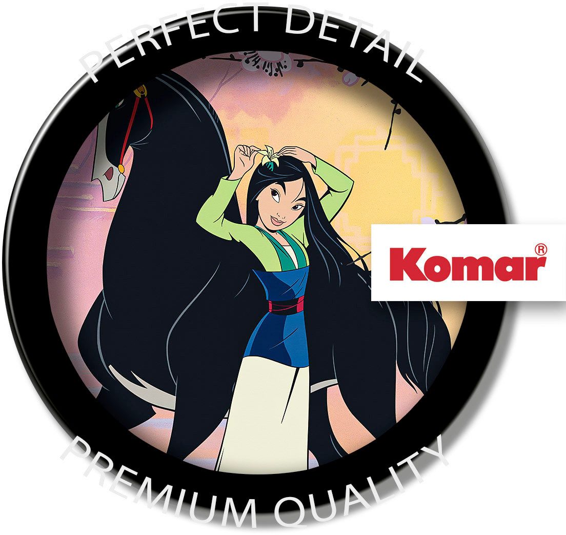 Komar Artprint op linnen Mulan with Kahn - Afmeting 40 x 40 cm Canvasdoek met echt houten frame, kinderkamer (1 stuk)
