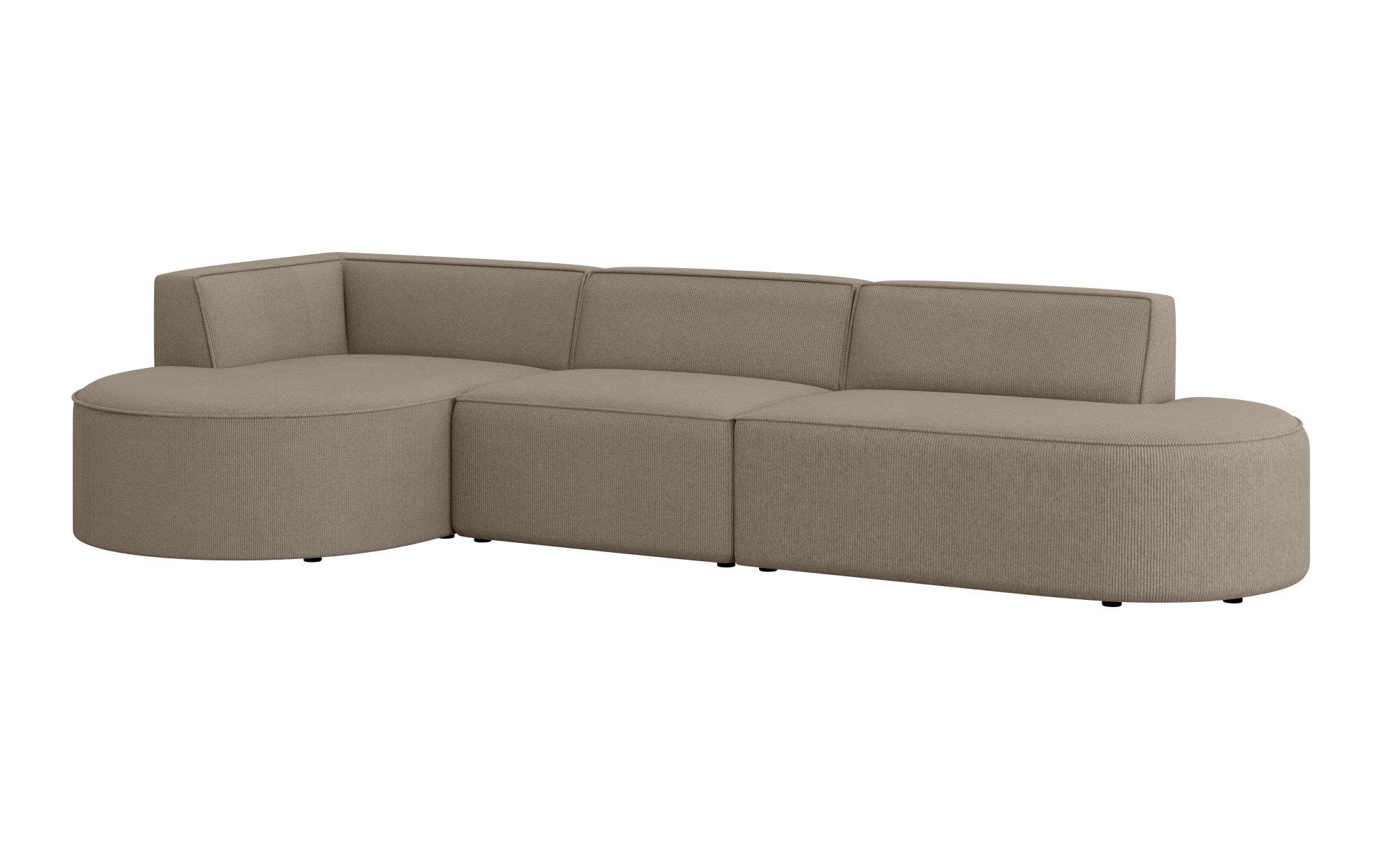 andas Hoekbank EIVIND designerbank met ottomane rechts/links, B/D/H: 343/159/72 cm