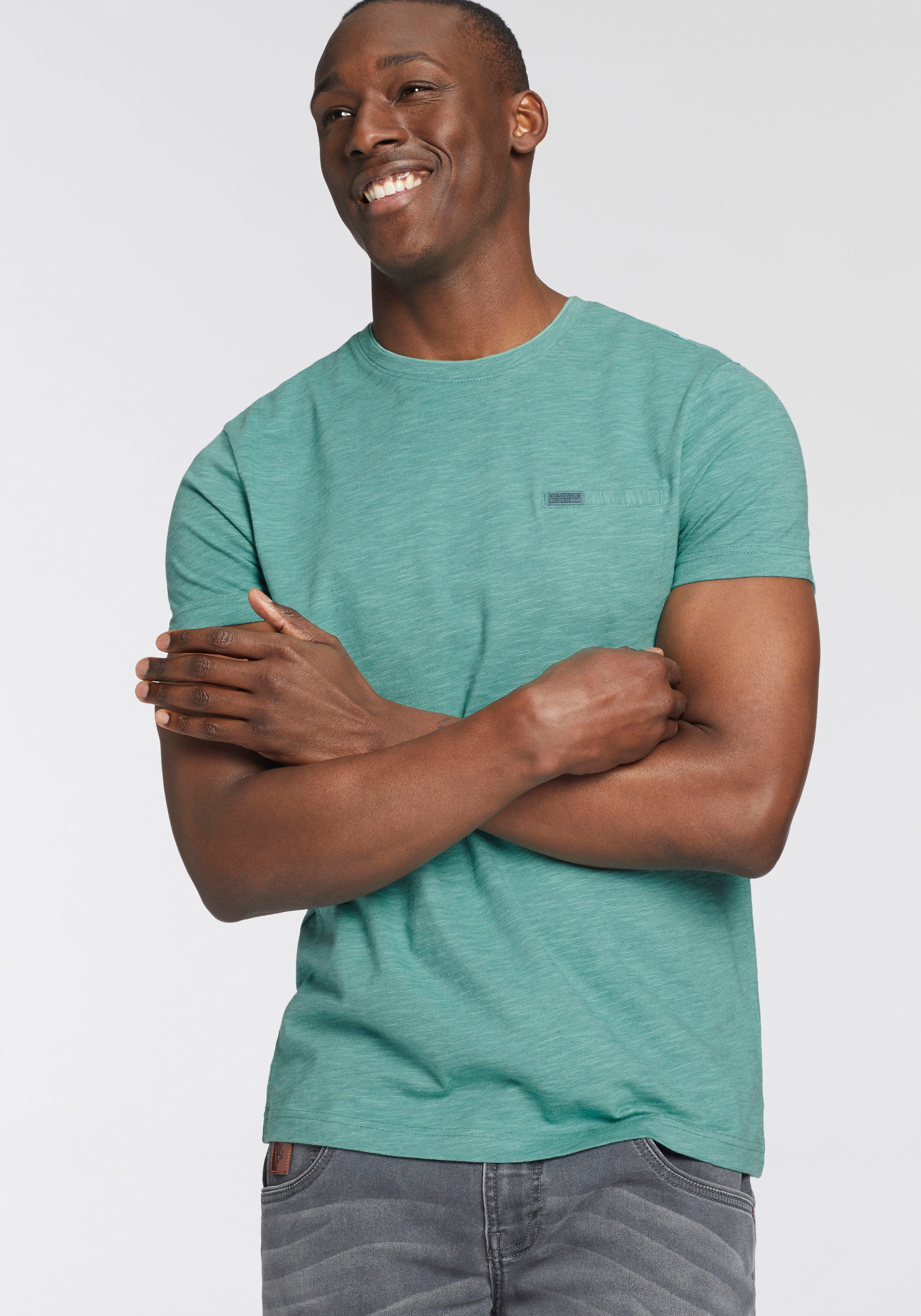 Bruno Banani T-shirt Met dubbele kraag en sierborstzak