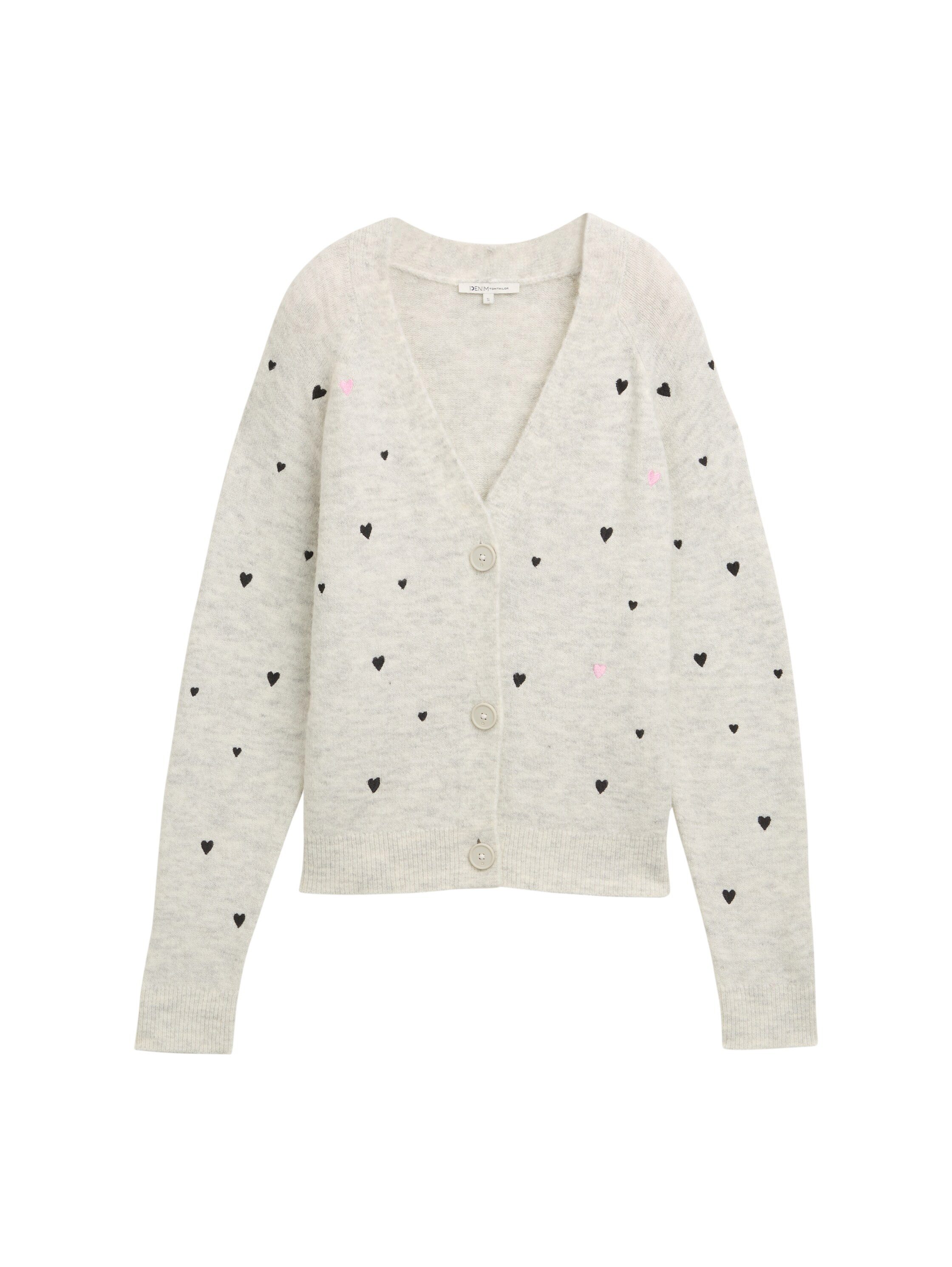 Tom Tailor Denim Vest met knoopsluiting en hartprints