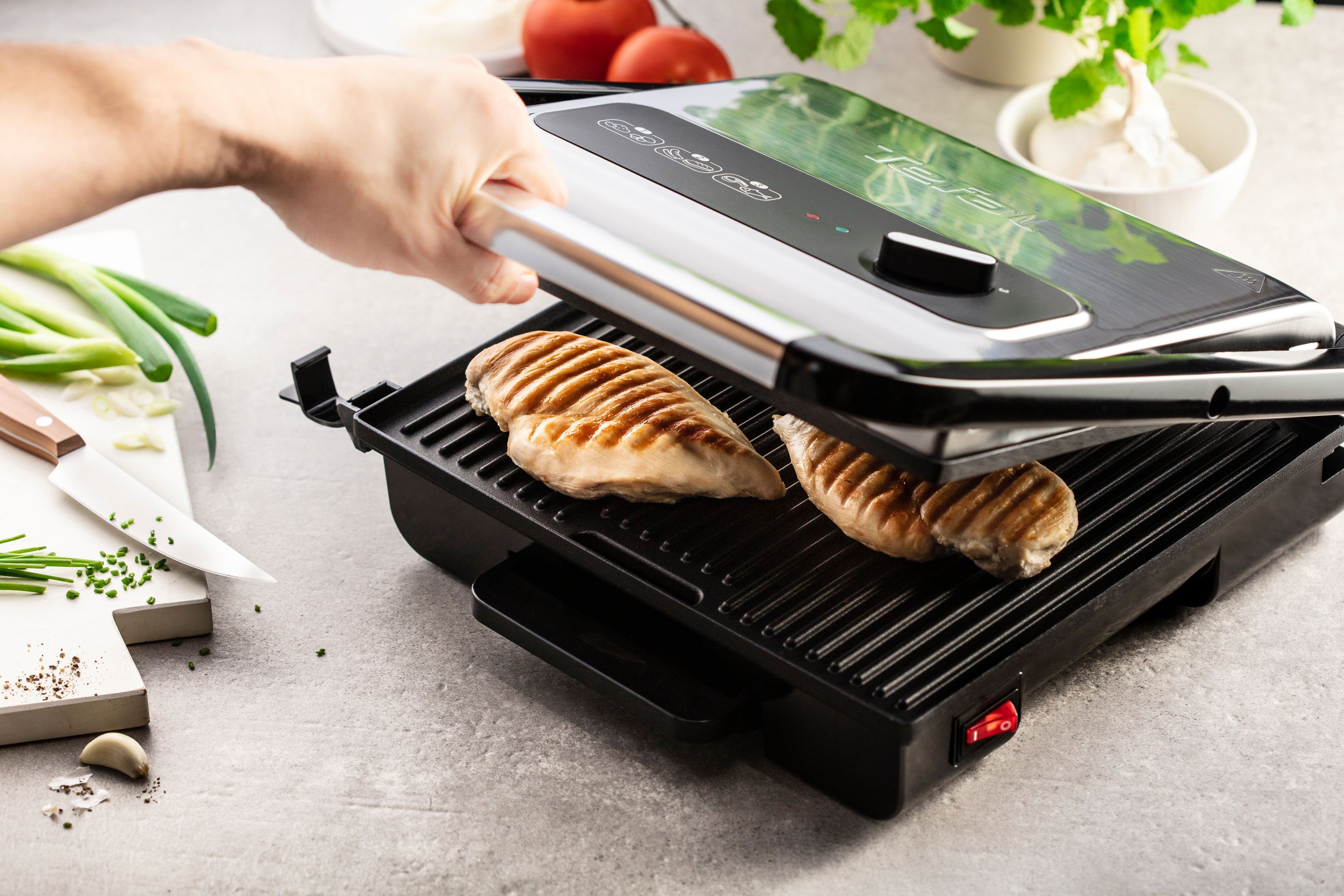 Tefal Contactgrill GC242D Inicio Grill Adjust regelbare thermostaat met 3 standen, bakplaten met antiaanbaklaag