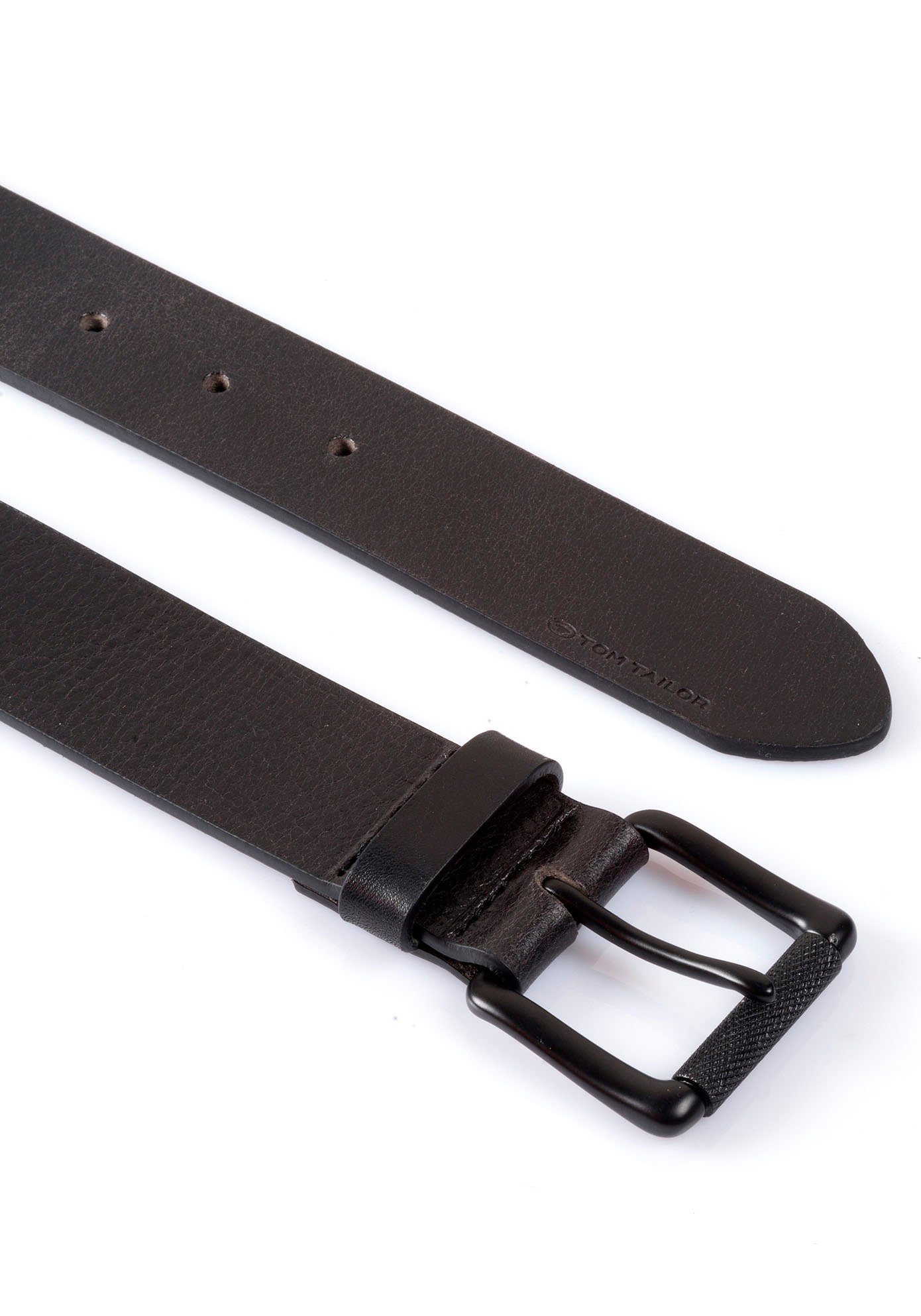 Tom Tailor Leren riem TTJASPER 3,5 cm brede herenriem, ideaal voor jeans tot maat 120