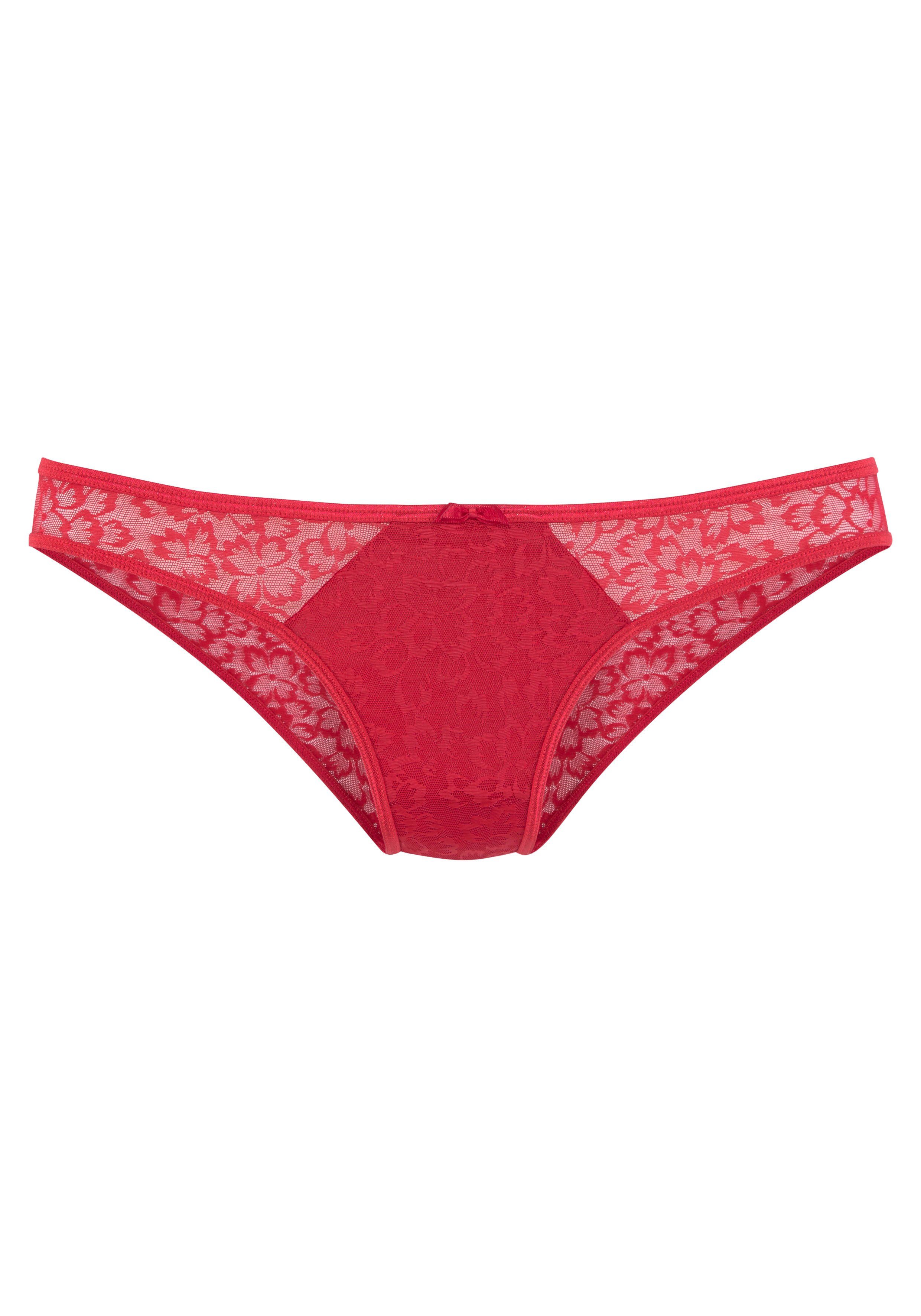 s.Oliver RED LABEL Beachwear Stringtanga van glanzende jacquardkant