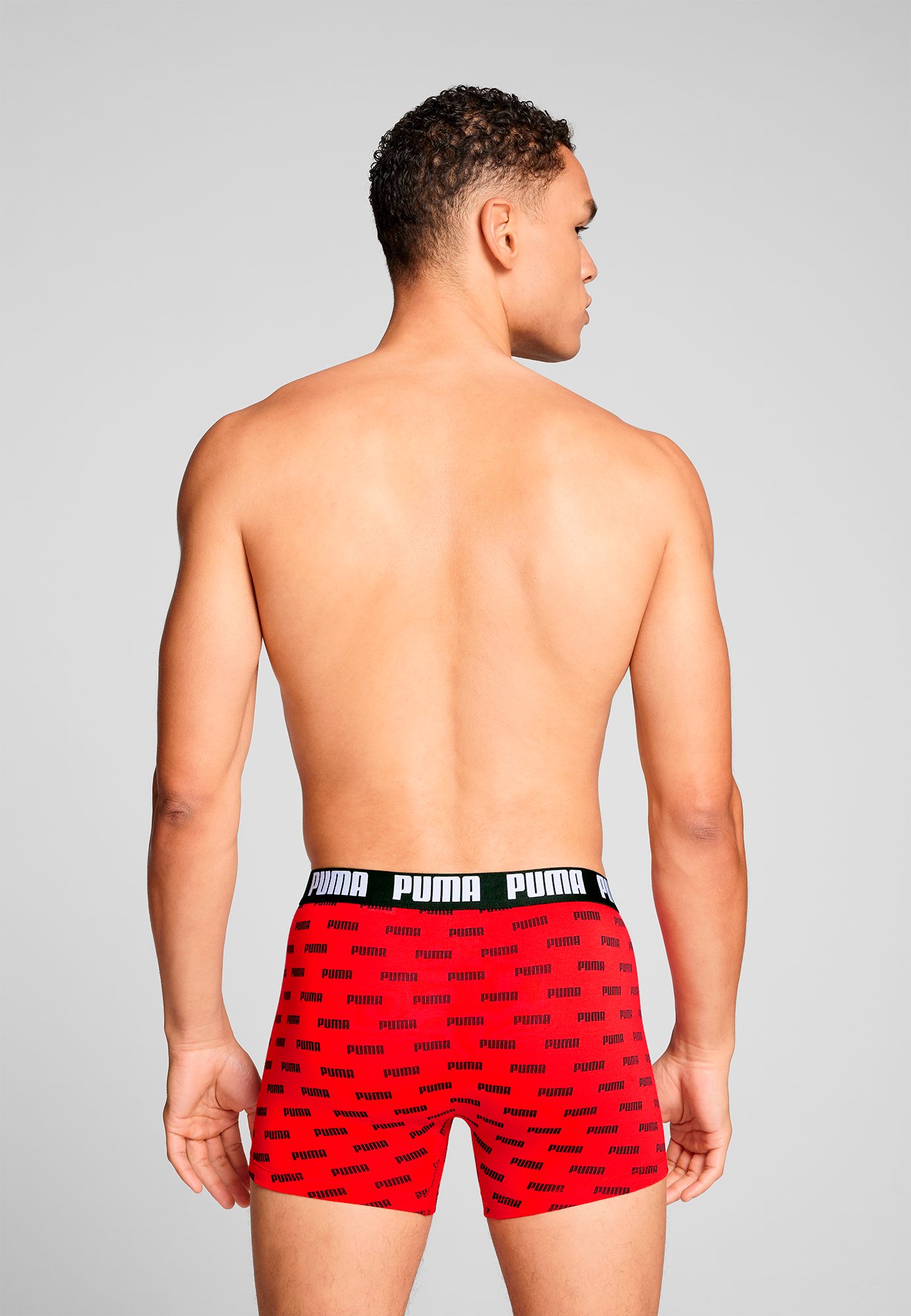 PUMA Boxershort PUMA MEN EVERYDAY LOGO PRINT BOXERS 2P 1x uni, 1x allover logo met kleine ribboord (Set van 2)