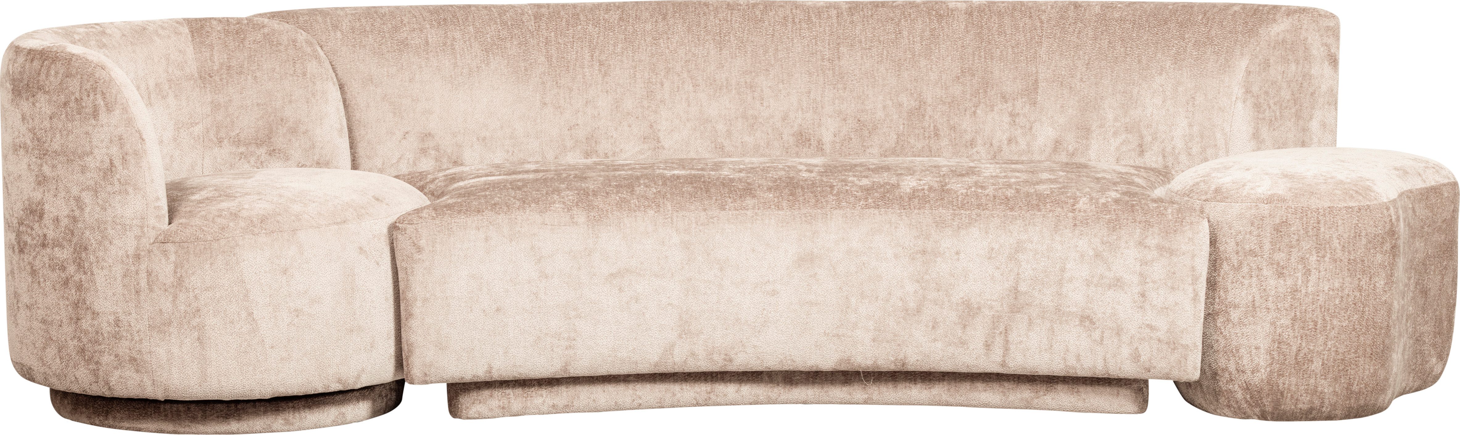 WOOOD Loungebank Combi-Popular: Bank + fauteuil + pouf Met grof chenille gevoerd, breedte 345 cm