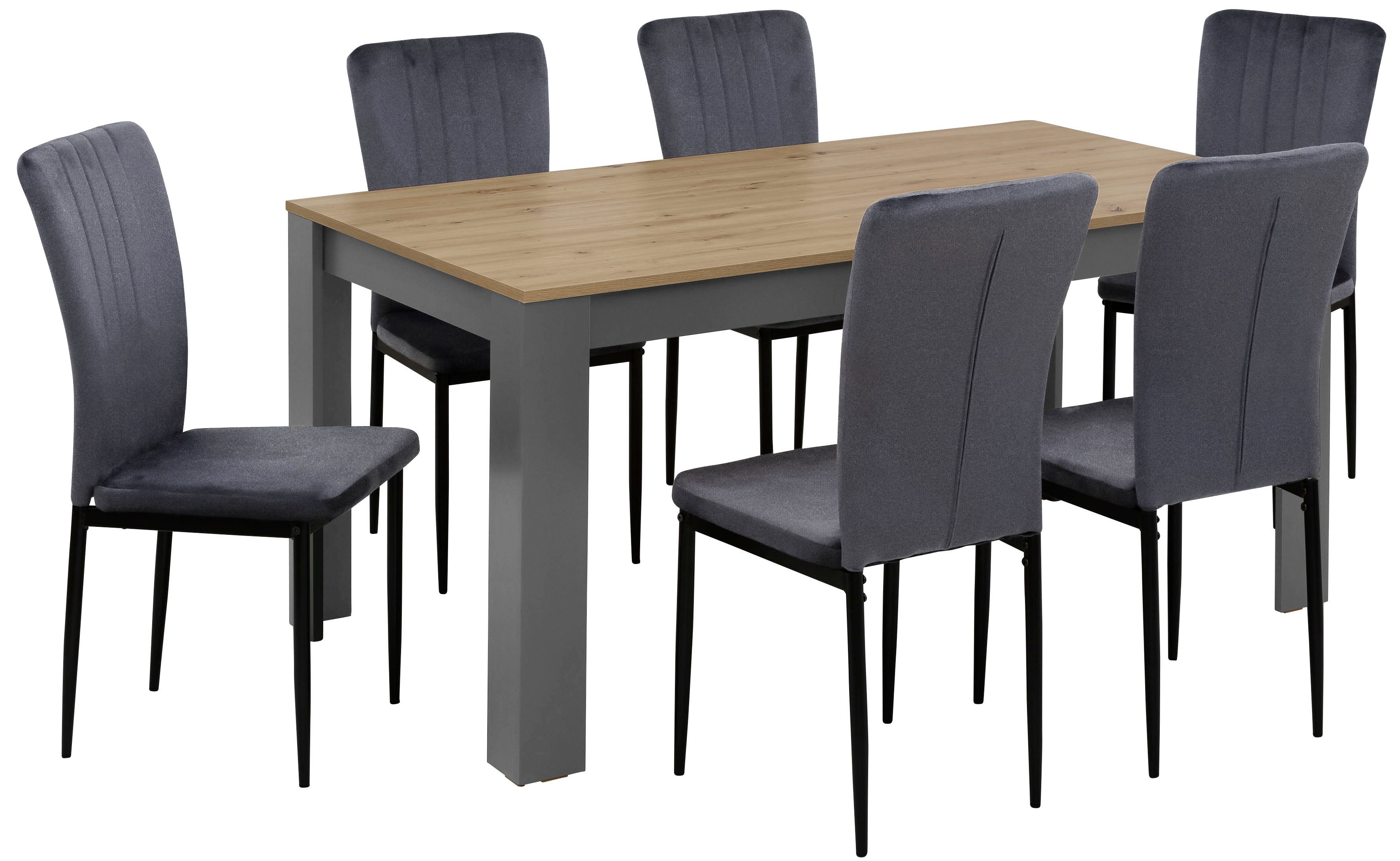 Home affaire Eethoek Bergamo tafel stoelen eetkamer bestseller moderne 7-delige tafelgroep, onze beste prijs (set, 7-delig)