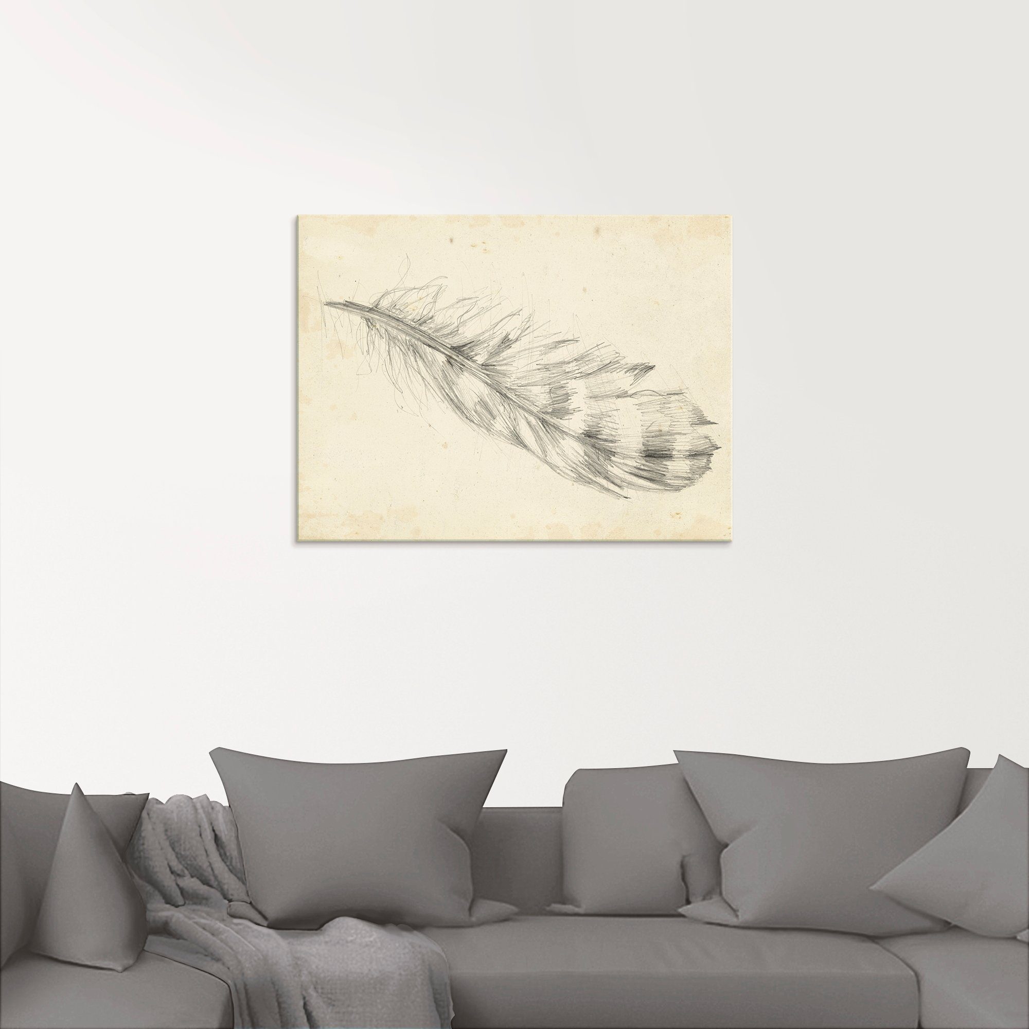 Artland Print op glas Veerschets II in verschillende maten