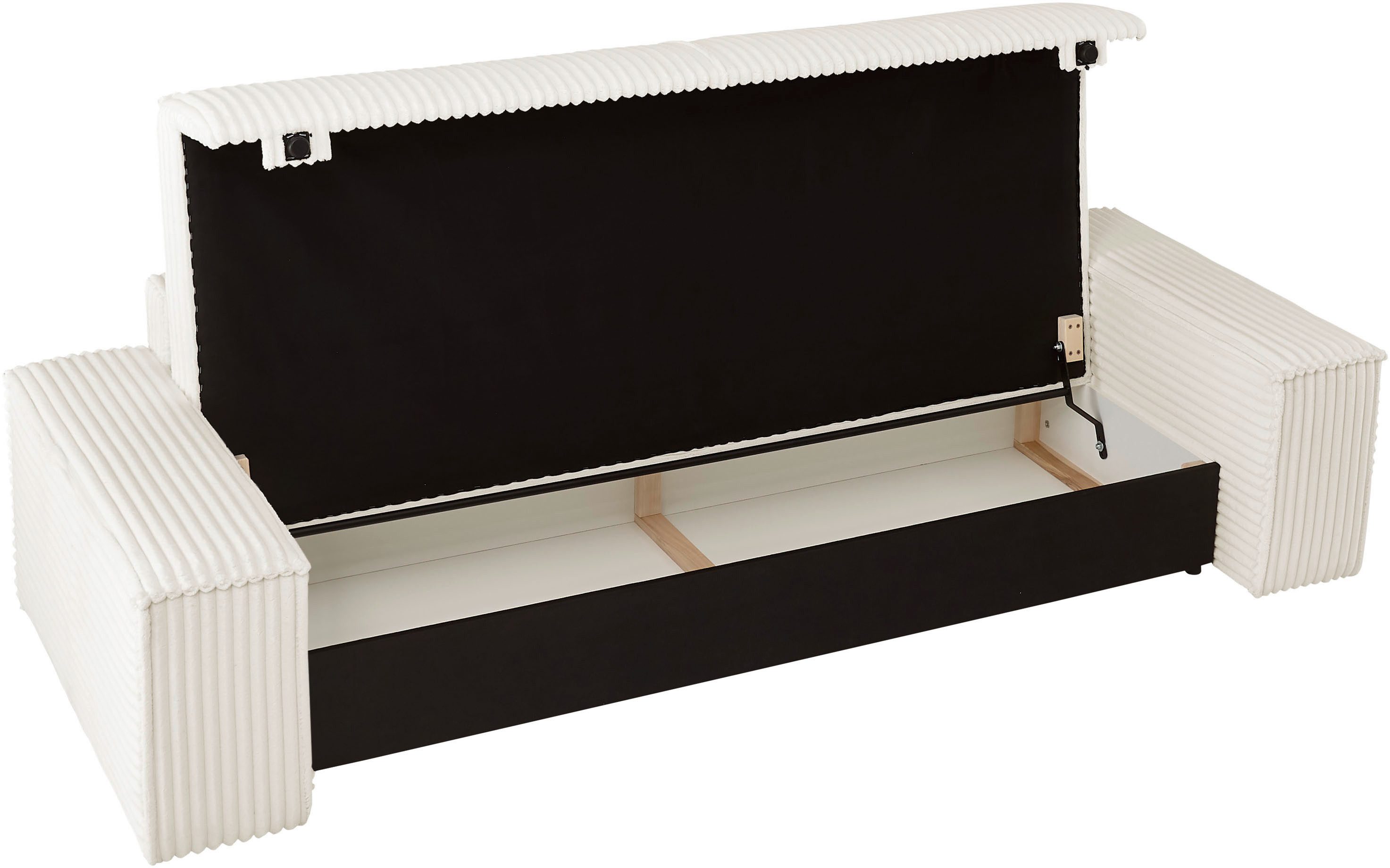 andas 3-zitsbank FINNLEY slaapbank 257 cm, slaapfunctie met bedlade (200/136cm)