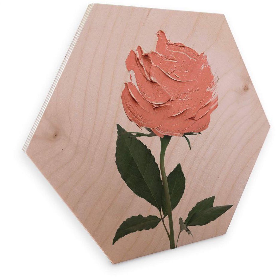 Wall-Art Artprint op hout Geometrische artprint op hout rozen (1 stuk)