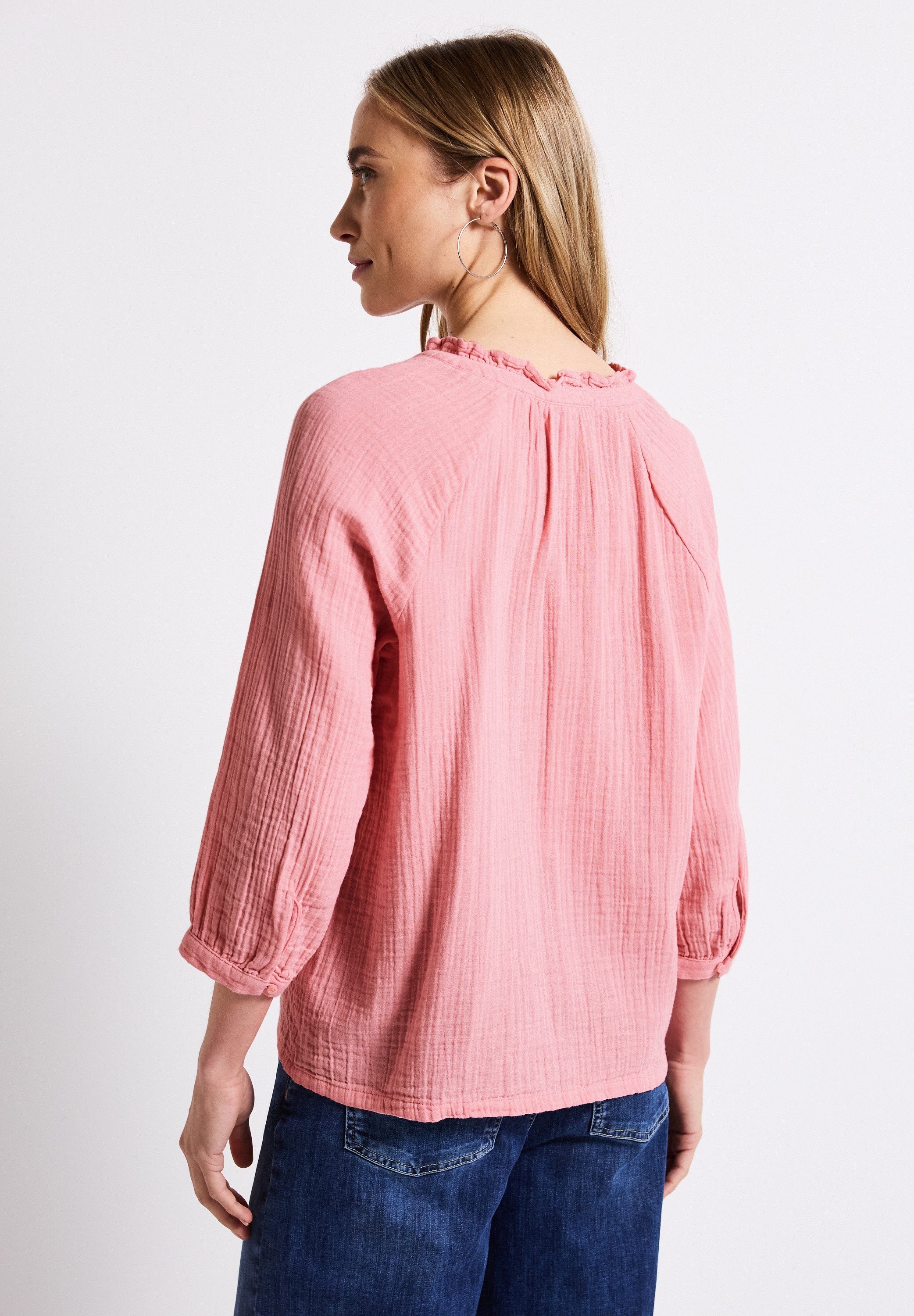 STREET ONE Blouse zonder sluiting met ruches en in tuniekstijl