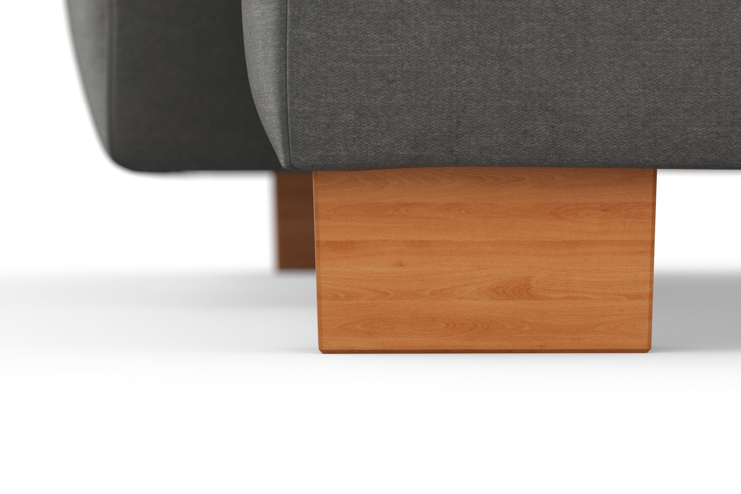 sit&more Zithoek Dundee U-vorm met binnenvering en massief houten poten, naar keuze met verstelbare hoofdsteun