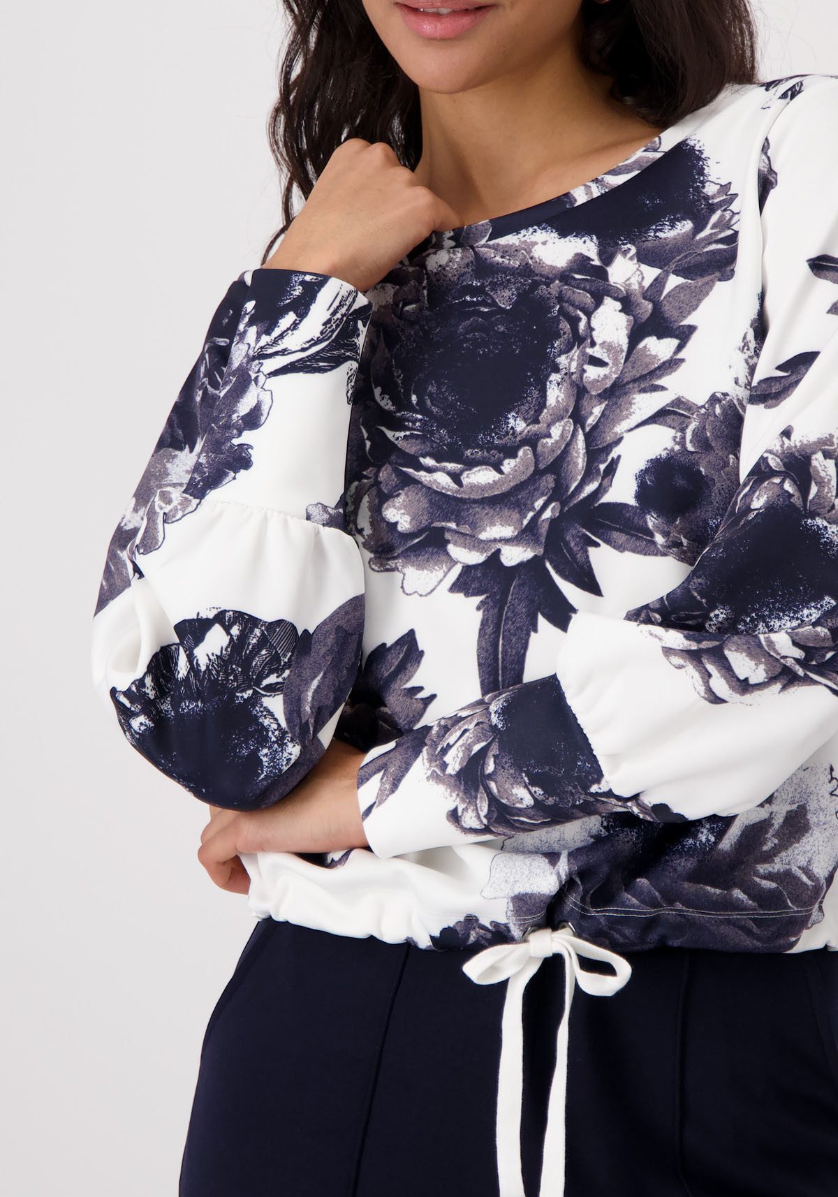 Monari Sweatshirt met bloemenprint