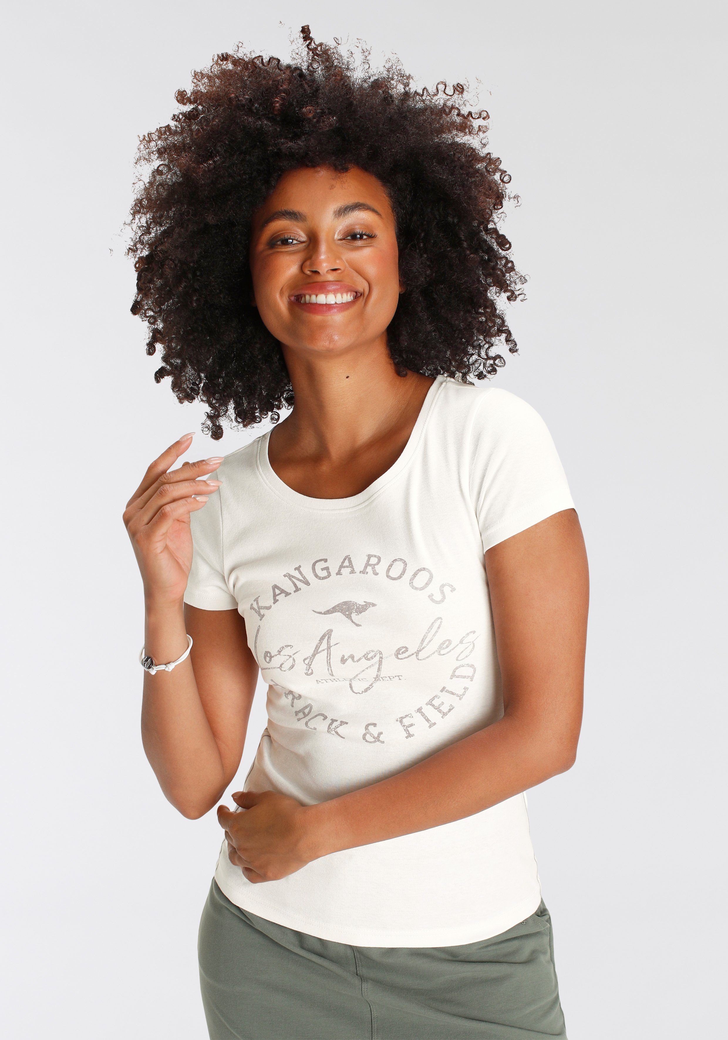 KangaROOS Shirt met print zeer figuurvolgende snit, print, ronde hals